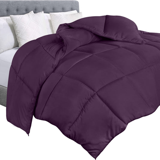 Utopia Bedding Comforter Duvet Insert, Quilted Comforter with Corner Tabs, Box Stitched Down Alternative Comforter King (Plum)