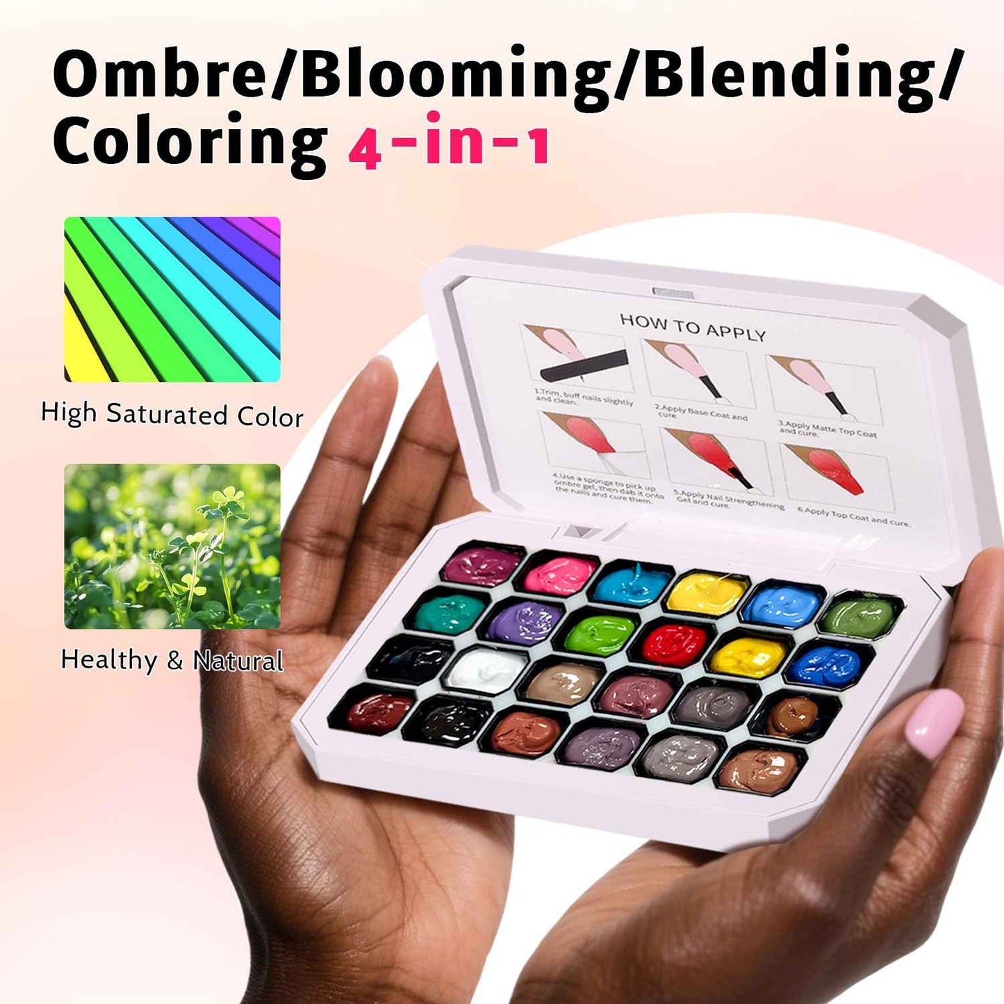 24 Colors Sponge Pat Paint Nail Gel for Drawing Striper Liner Floral Painting Ombre Blush Blooming Aura Gel Polish Nail Art DIY, UV/LED Curing, No Wipe (24 Colors C)