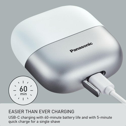 Panasonic Swipe Right Compact Shaver, Electric Razor for Men and Women, On-The-Go Razor with 3-Blade Cutting System and USB-C Charging, Wet/Dry - ES-CM3A-W