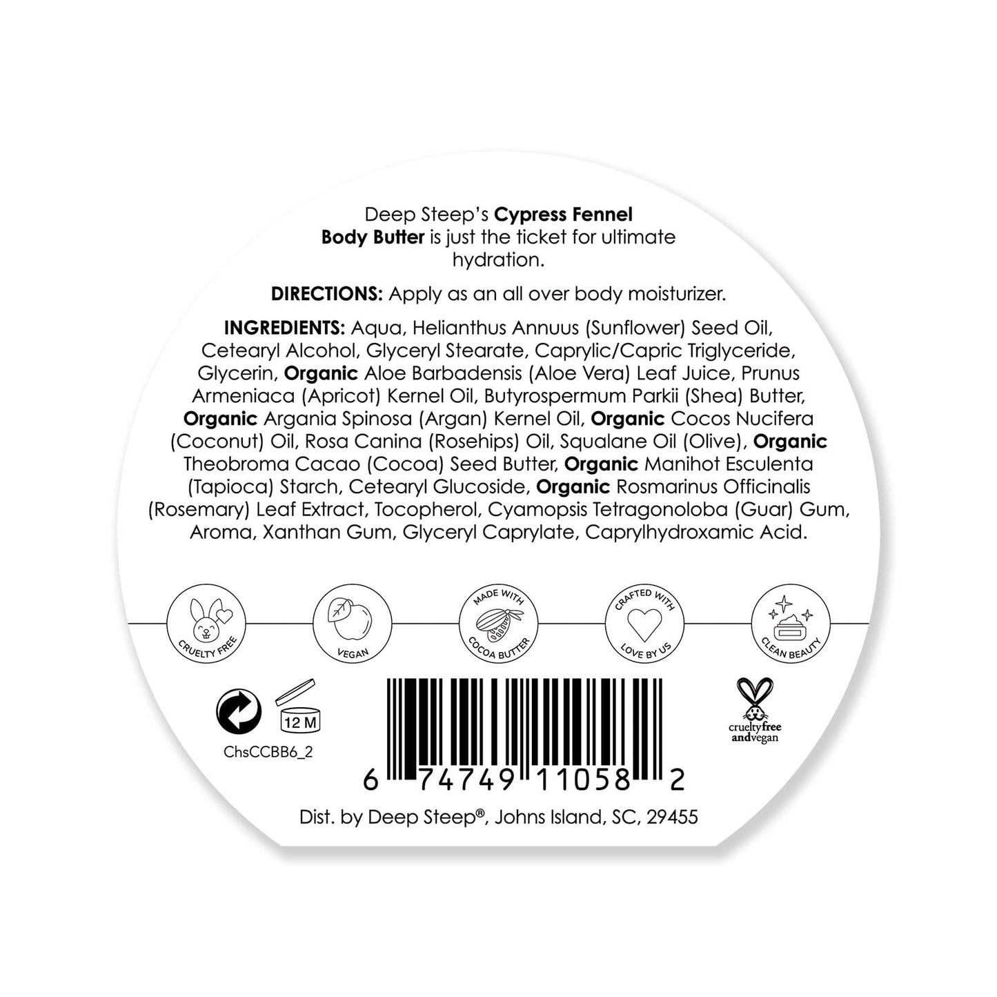 Deep Steep Body Butter, 6oz (Cypress Fennel)