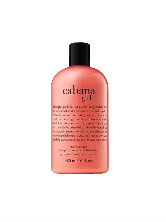 philosophy Cabana Girl Shampoo, Shower Gel & Bubble Bath, 16 Fl Oz (Pack of 1)