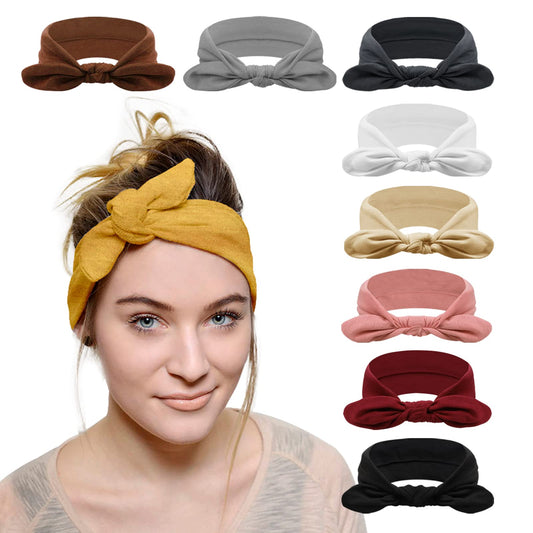 AQOKKA Headbands for Women Criss Cross Vintage Headwraps Boho Headband Elastic Hair Accessories 8 Pack