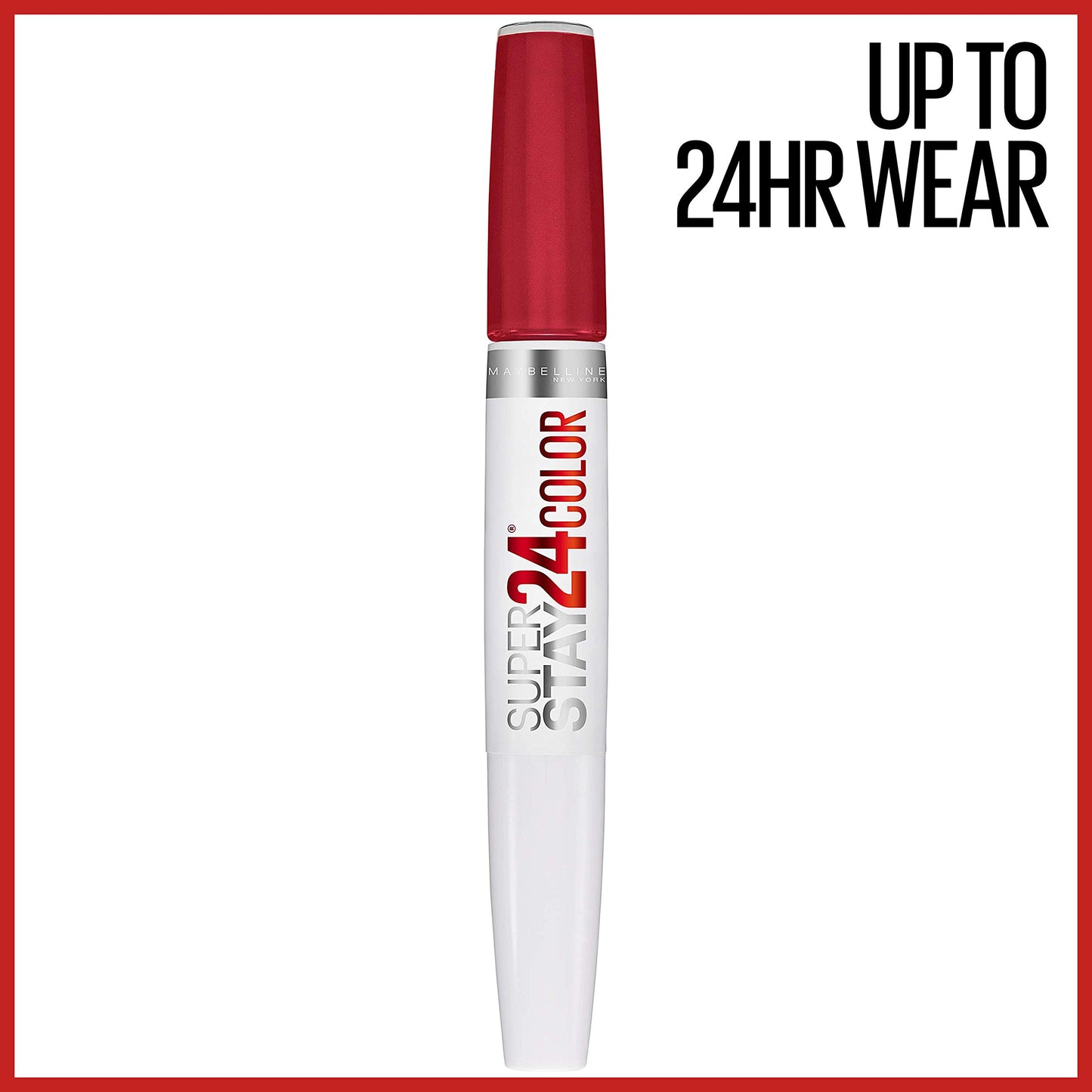 Maybelline Super Stay 24, 2-Step Liquid Lipstick Makeup, Long Lasting Highly Pigmented Color with Moisturizing Balm, Eternal Cherry, Cherry Red, 1 Count