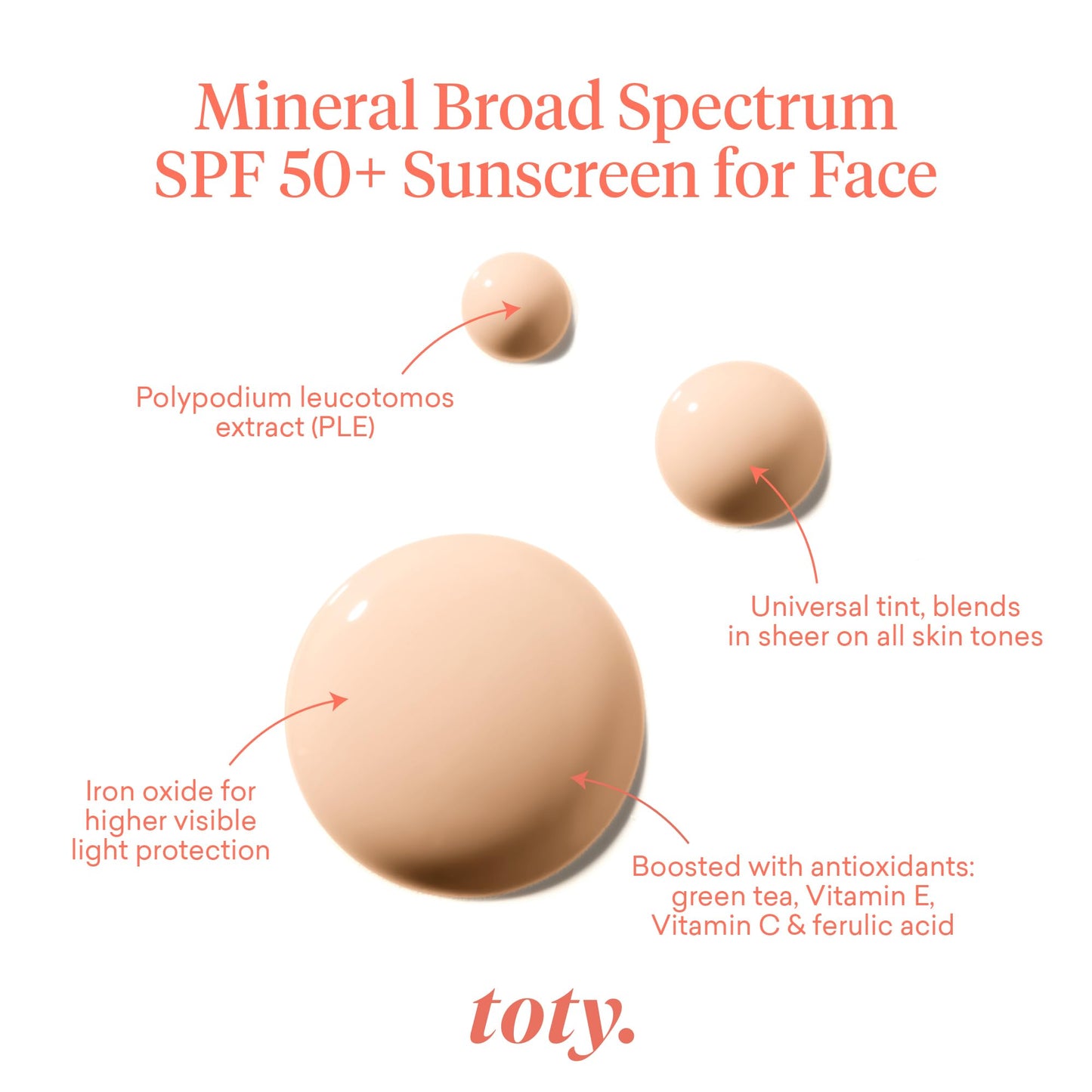 toty - Solaria Mineral SPF 50+ Antioxidant Sunscreen Serum- Mineral Tinted Face Sunscreen- Broad Spectrum- Universal Tint- Ultra Fluid - Travel Size - Water Resistant - By Sofia Vergara 30ml