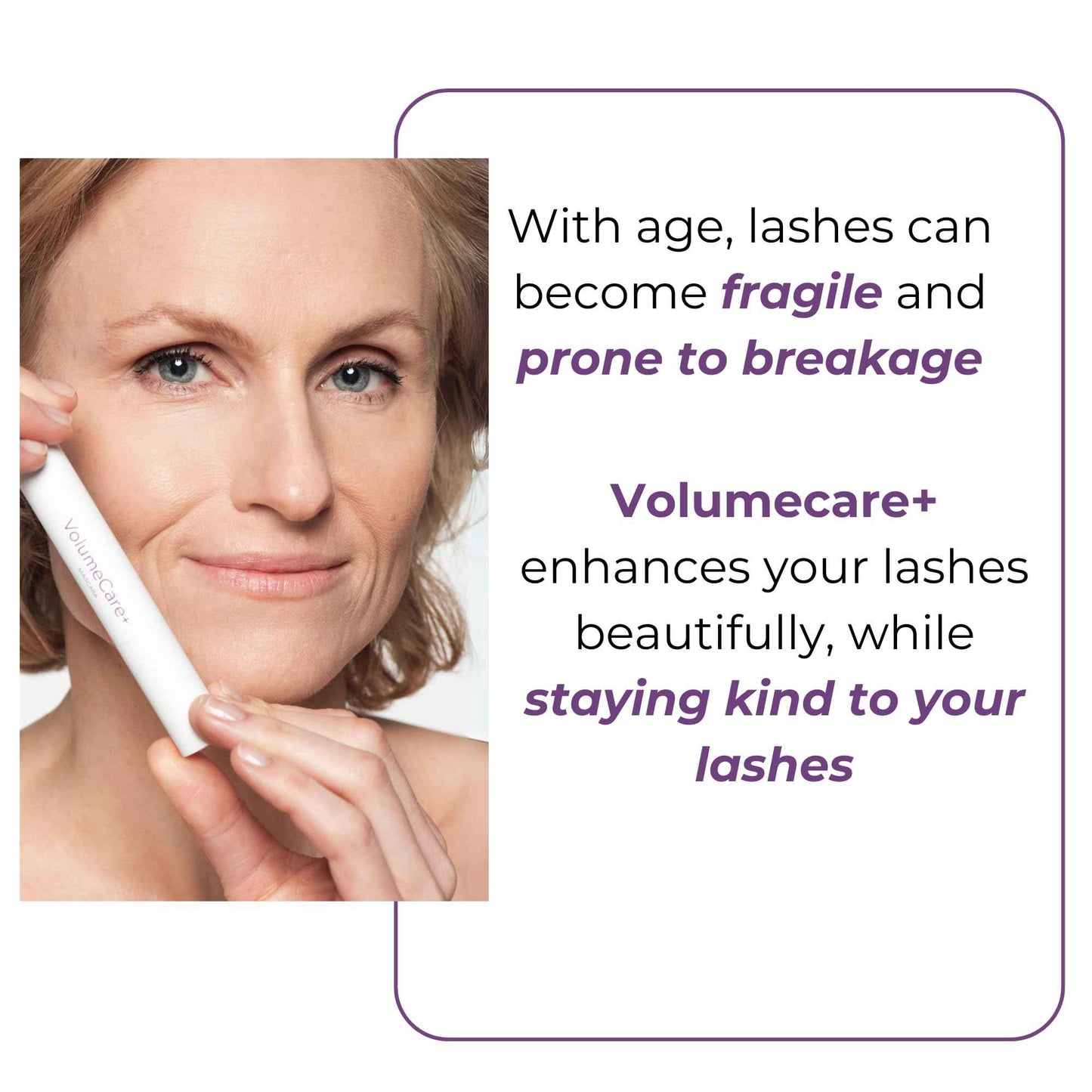 Rumi Cosmetiques VolumeCare+ Mascara For Mature Women - Extreme Length and Volume 2-in-1 Formula - No Clumps or Flaking, Long-Wearing, Hypoallergenic Mascara For Sensitive Eyes (Natural Black)