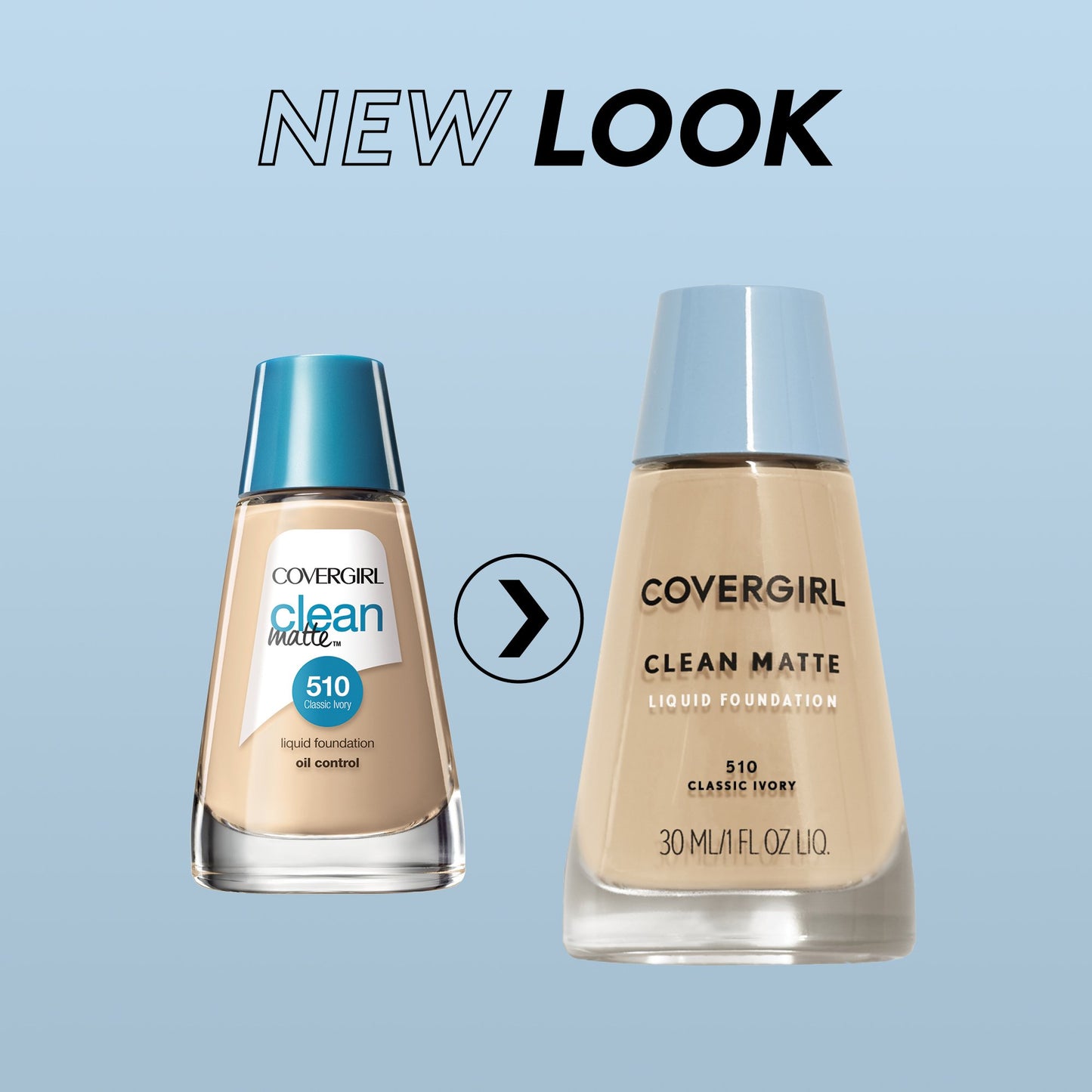 COVERGIRL Clean Matte Liquid Foundation Classic Beige 530, 1 oz (Pack of 2)