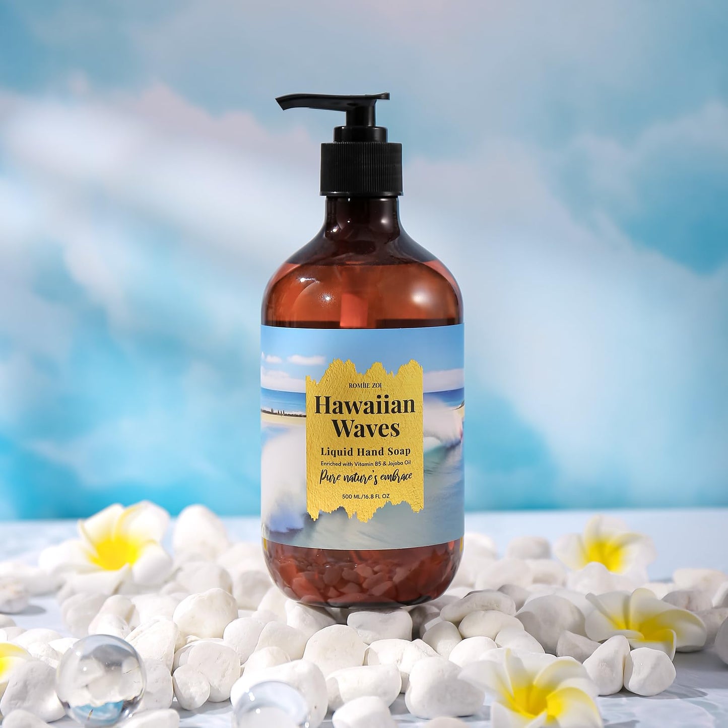 ROMIIE ZOI Duke Kahanamoku Beach Hawaiian Waves Liquid Hand Soap - Ocean Tide Fragrance, 500ml (16.8 fl oz)