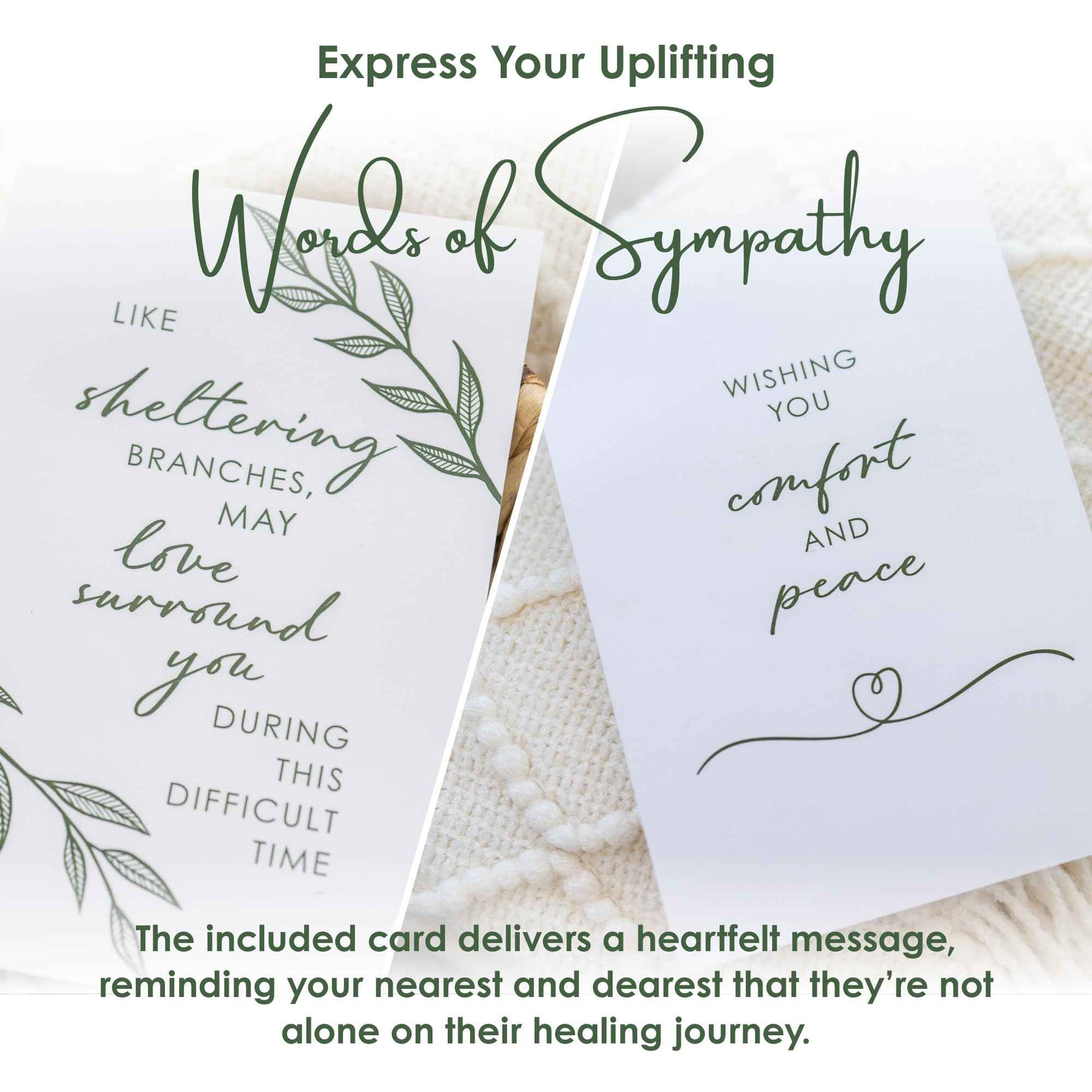 Sympathy Gift Baskets for Women – 8 Thoughtful & Cozy Items (Blanket and Candle Gift Set with Mug, Socks & More) – Sympathy Gifts for Loss of Loved One, Get Well, or Self Care Gifts for Women