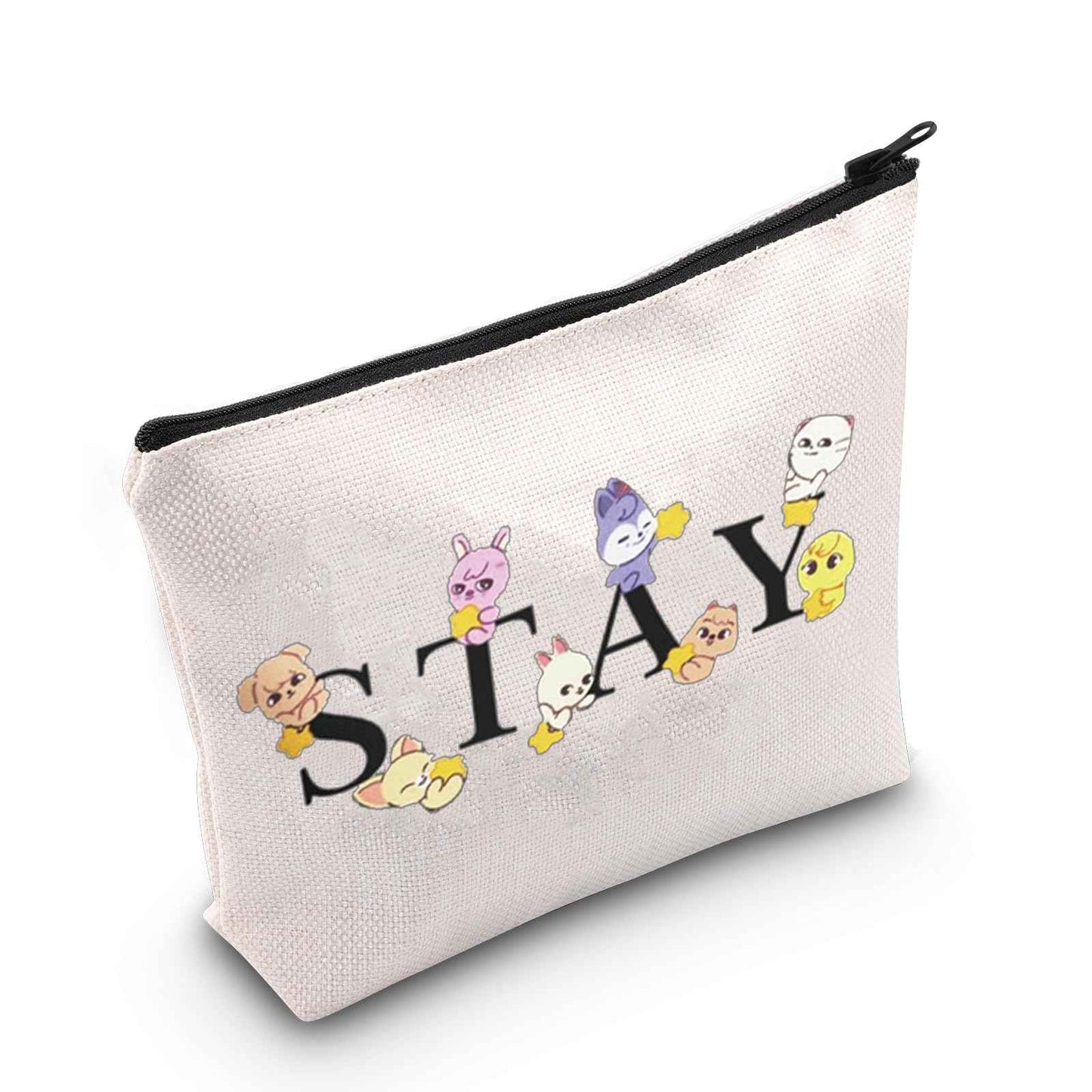 MEIKIUP Stay Fandom Makeup Bag Korean Music Group Gift Korean Music Fans Makeup Bag Gift Character Cosmetic Bag Korean Music Fans Gift (STAY Bag)