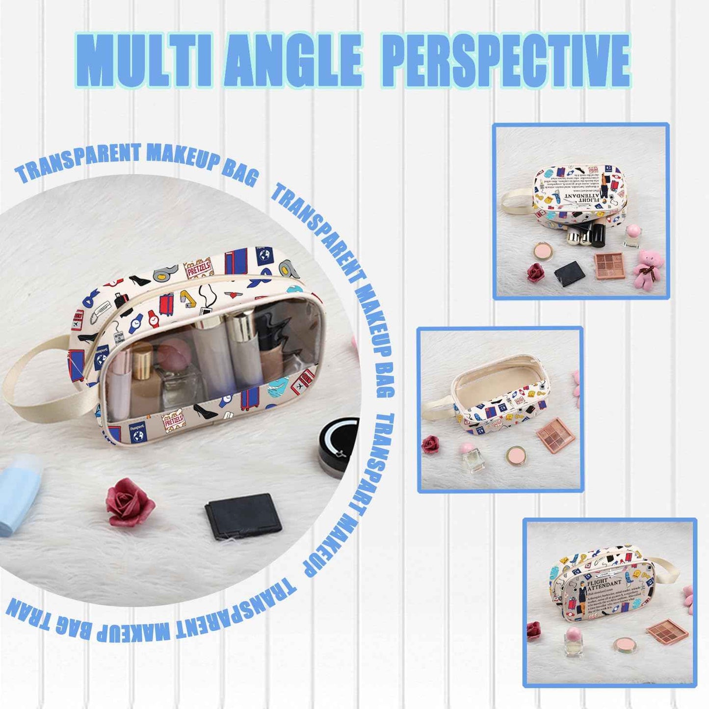 MEIKIUP Flight Attendant Gifts Air Stewardess Cosmetic Travel Bag Stewardess Aviation Makeup Pouch (Flight Attendant TMG)