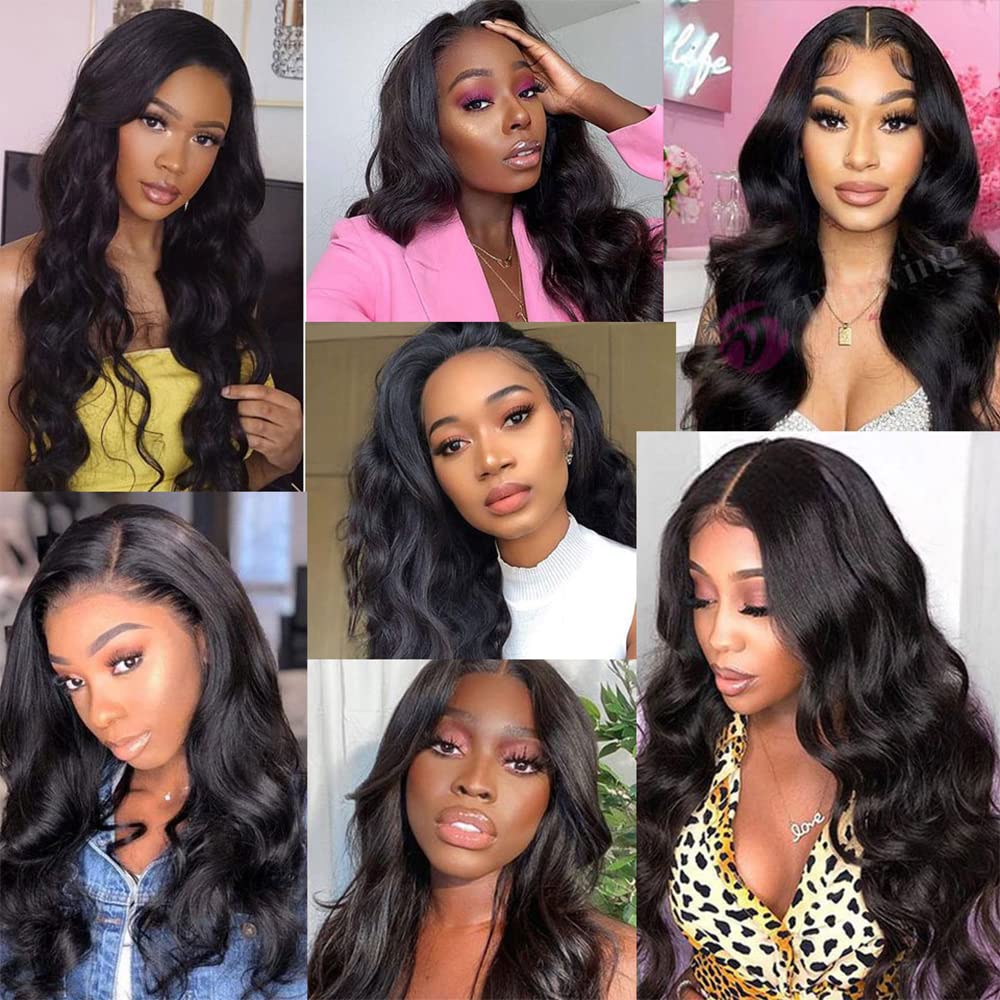 4X4 Human Hair Closure 14 Inch Body Wave Pre Plucked Bleached Knots Lace Closure Transparent Lace Closure 1B Free Part With Baby Hair Peruvian Virgin Natural Hair Grade 10A