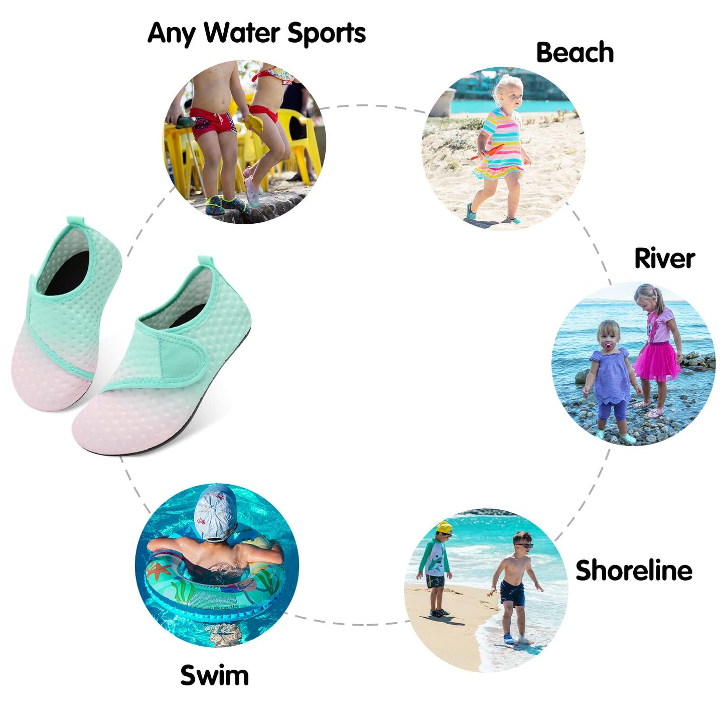 Water Shoes for Toddler Girls&Boys Kids Quick Dry Barefoot Aqua Sock Shoes for Swim Pool Beach Outdoor Water Sports 6-7 Toddler