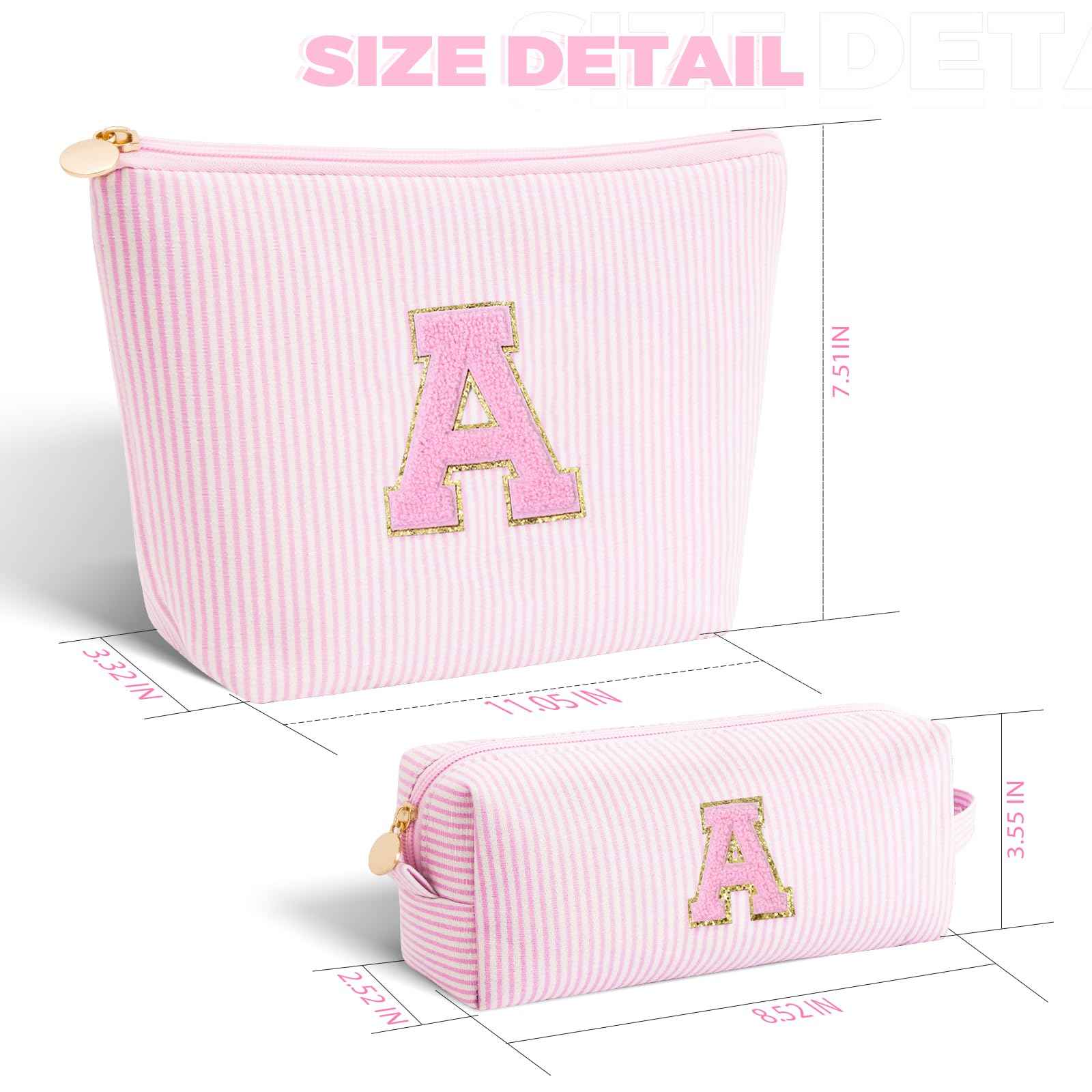 Btffitting Birthday Christmas Gifts for 10 11 12 13 14 15 16 17 18 Years Old Girl,Stocking Stuffers Makeup Bag Cosmetic Bag Set,Teen Girls Teacher Gift Trendy Stuff Toiletry Bag for Women - Pink,A