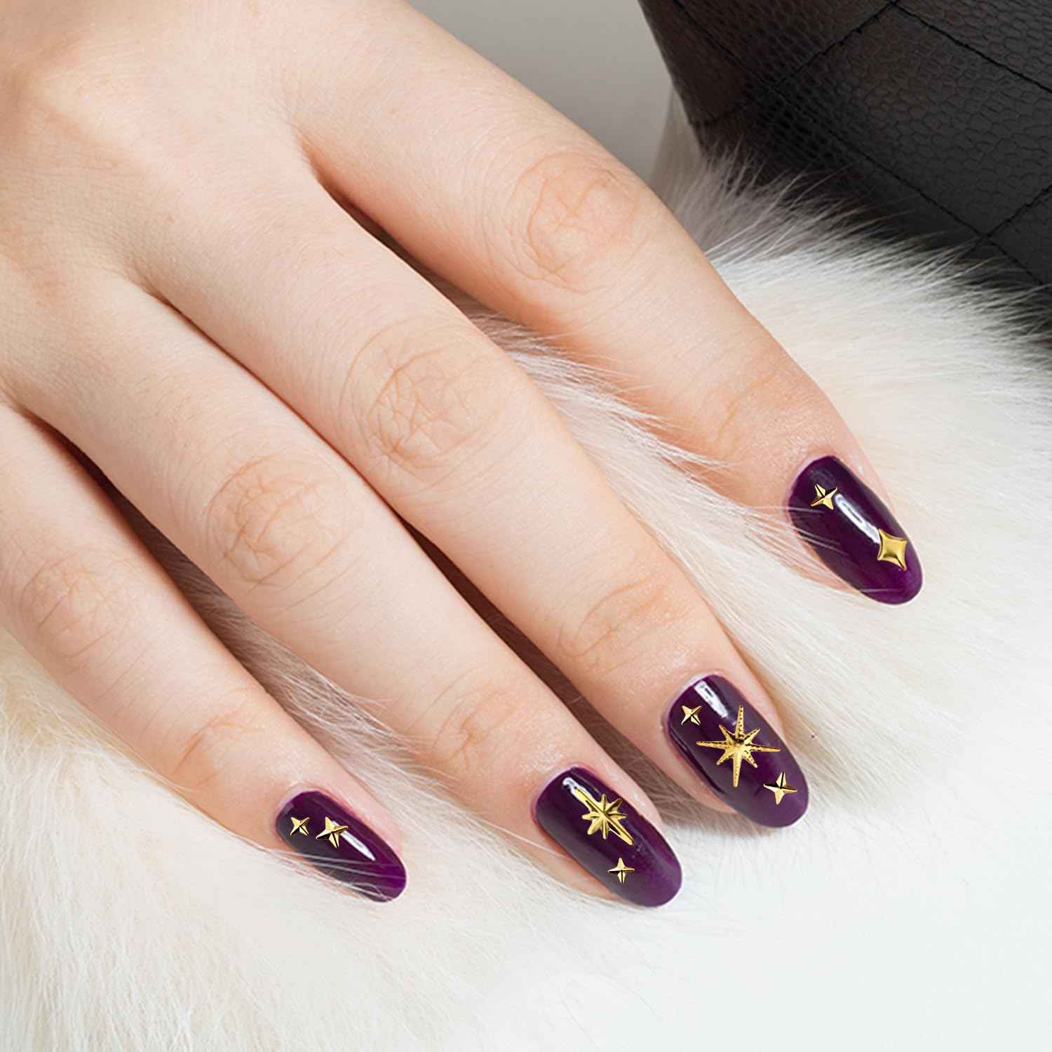 700pcs Star Nail Charms for Nails Art, Gold & Silver Star Nail Gems 3D Multi Style Star Nail Studs Nail Jewelry Rhinestones Decorations for Woman Girl