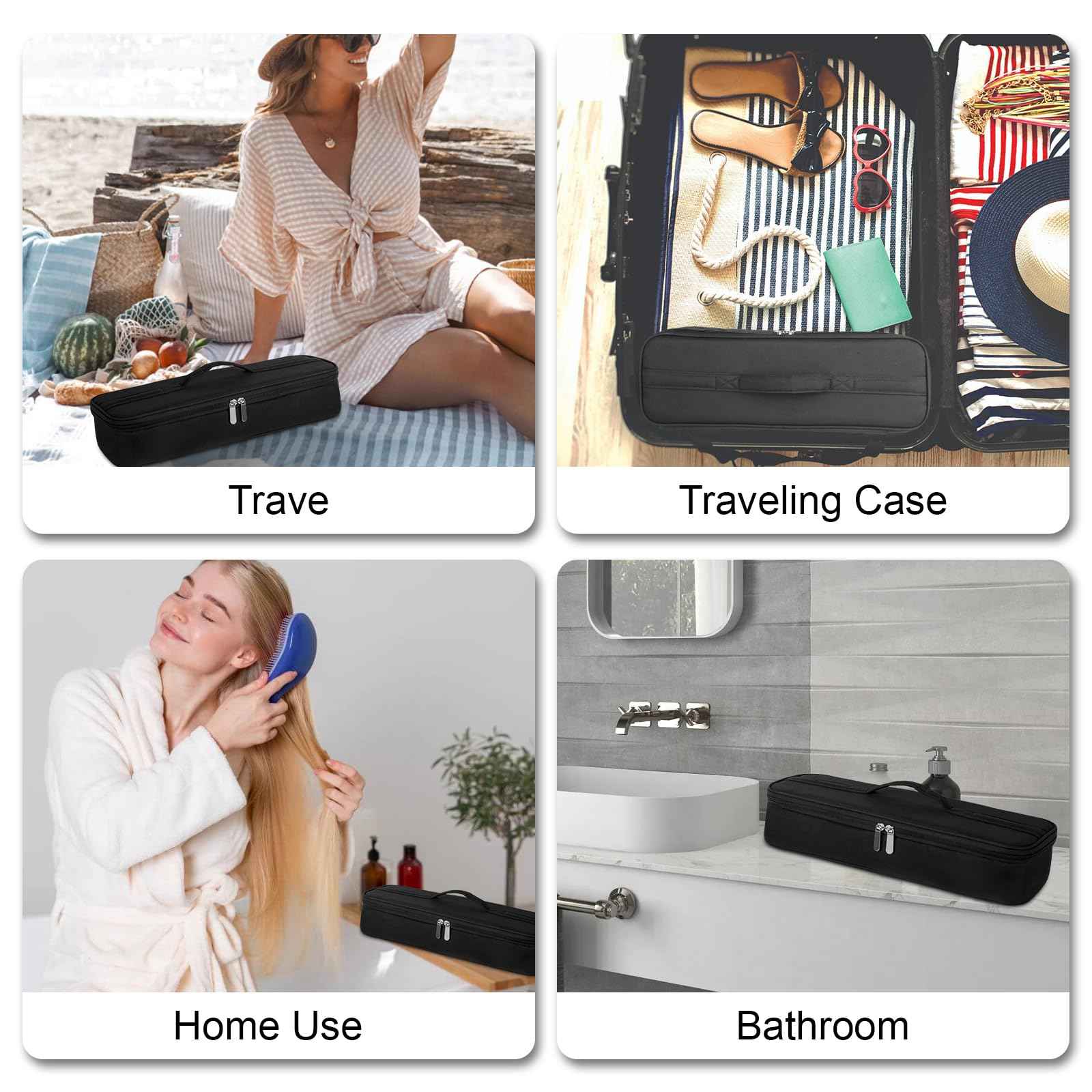 GENCAM Carrying Case Compatible with Dyson Airstrait Straightener, Travel Case for Airstraight, Portable Storage Case for Airstrait/Corrale Hair Straightener (Black)