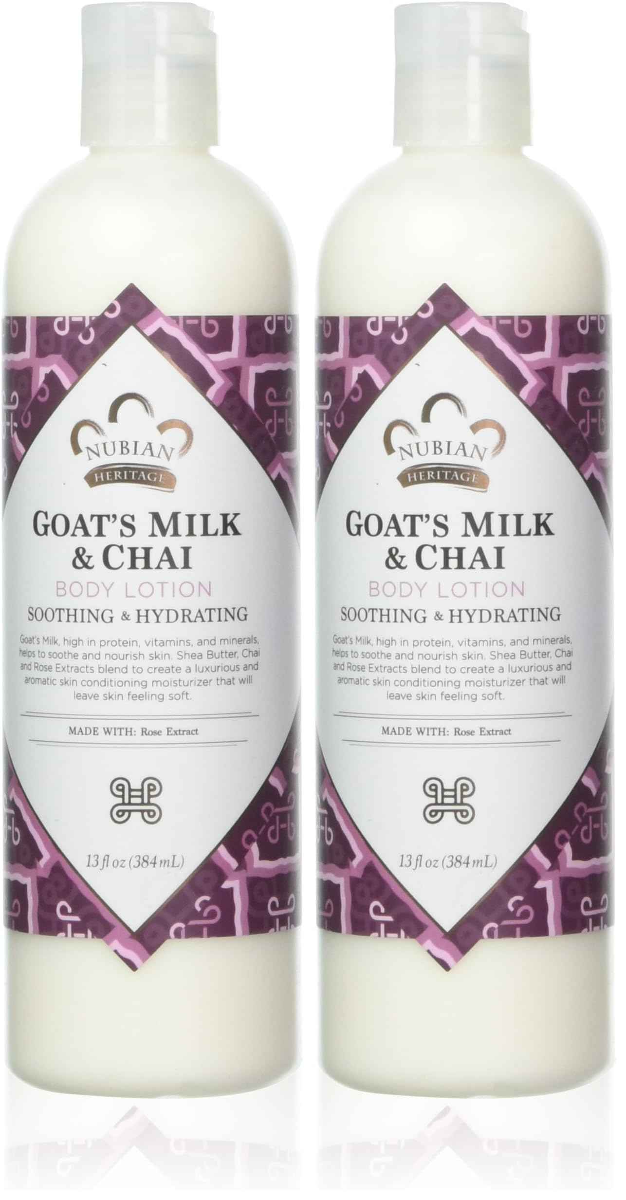 Nubian Heritage Body Lotion Goat's Milk & Chai 13 oz Lotion (Pack of 2)
