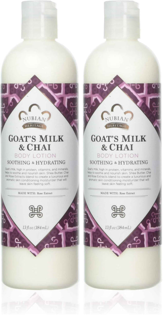Nubian Heritage Body Lotion Goat's Milk & Chai 13 oz Lotion (Pack of 2)