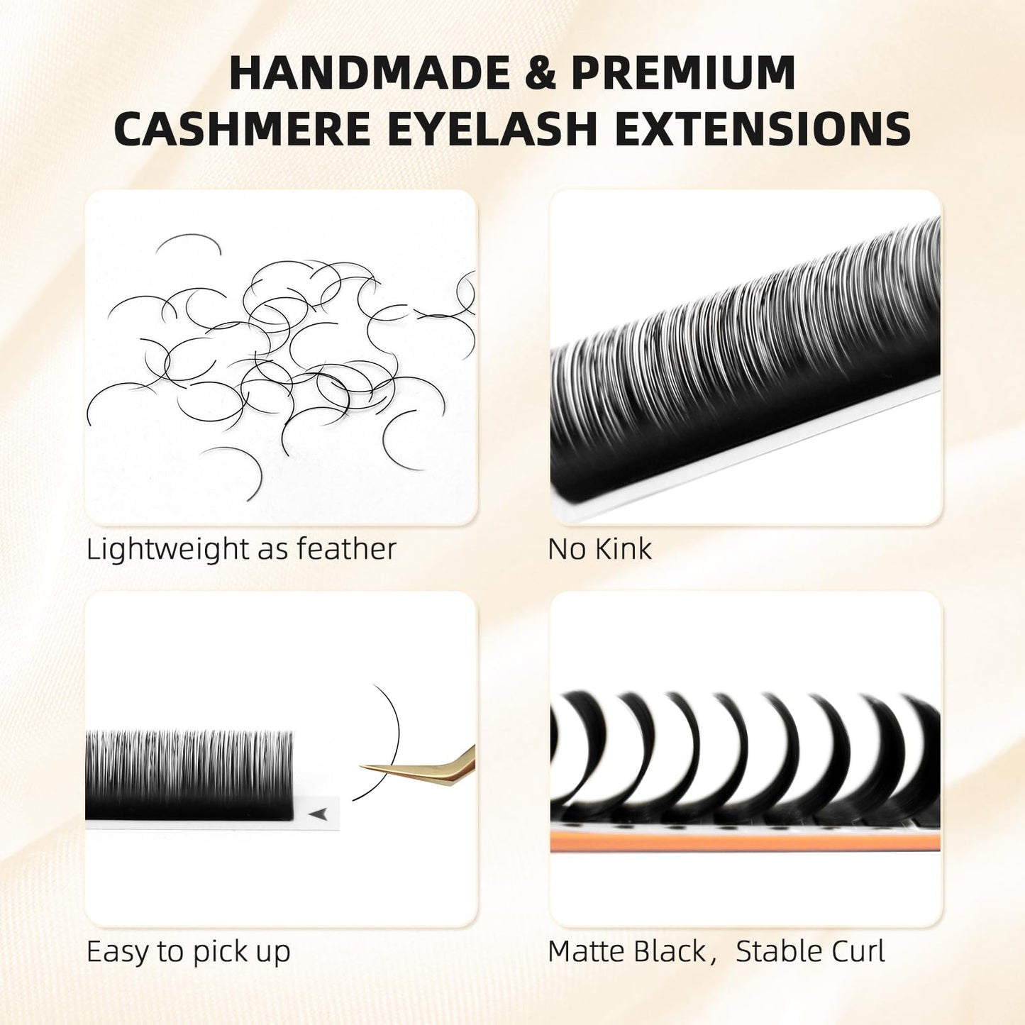 ABONNIE Classic Lash Extensions, Premium Individual Lash Extensions, 0.15 Thickness CC curl Lash Extensions, 8-15mm Mix Lash Tray, Semi Permanent Eyelashes, Professional Salon Use(0.15-CC, Mix 8-15mm)