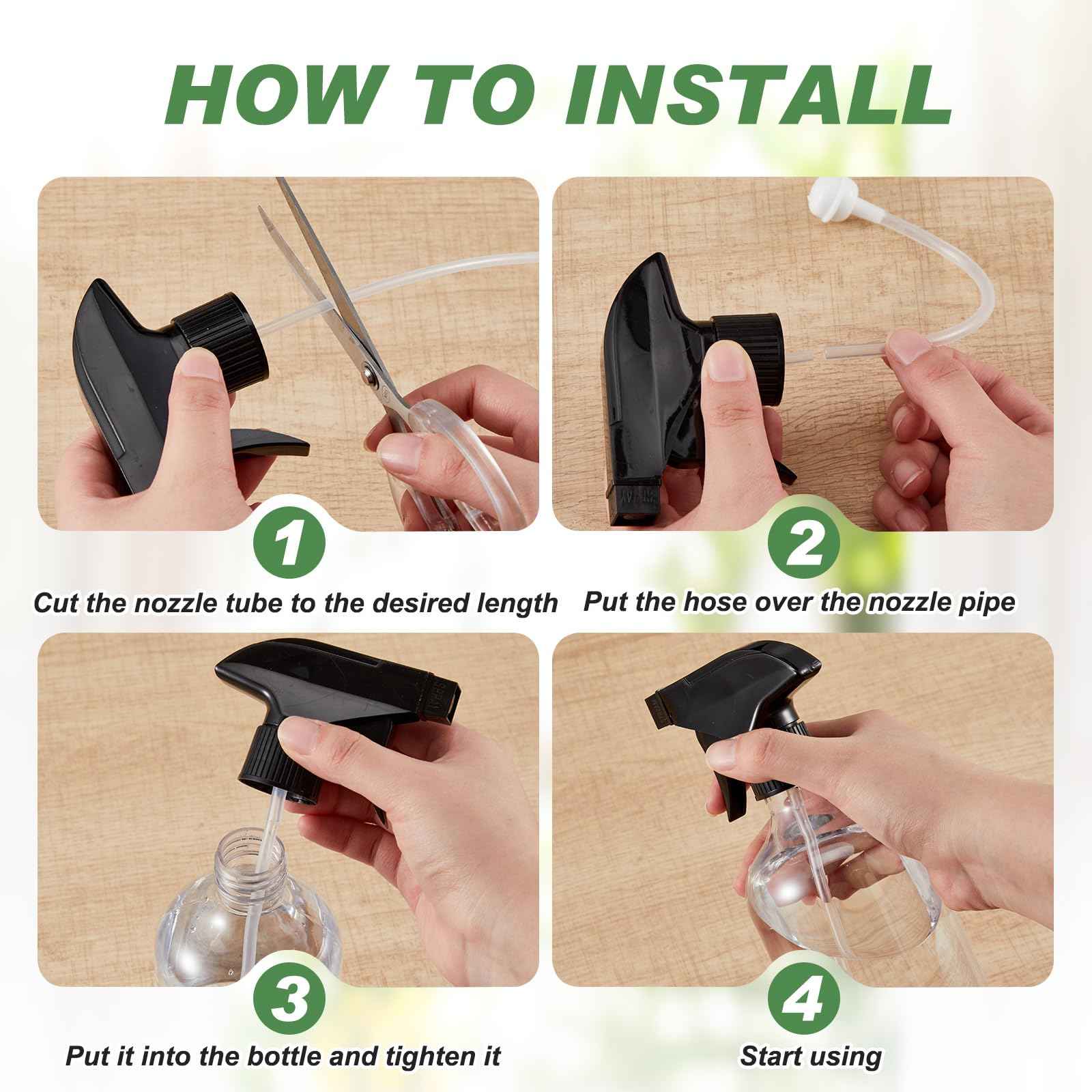 LOYIM 6 Pack 360° Water Spray Bottle Plastic Spray Bottles 16 oz, Upside Down Fine Mist/stream Water Bottle Upgraded Adjustable Nozzle Refillable Empty Containers for Plants, Cleaning, Hair (Clear)