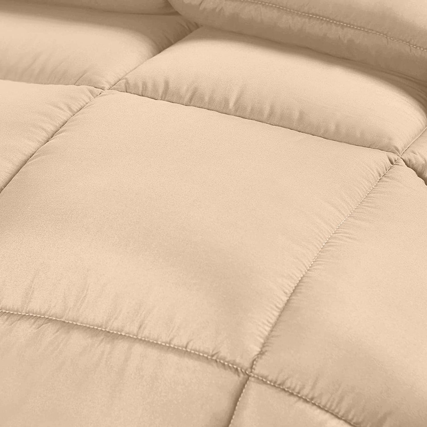 Utopia Bedding Comforter Duvet Insert, Quilted Comforter with Corner Tabs, Box Stitched Down Alternative Comforter King (Beige)