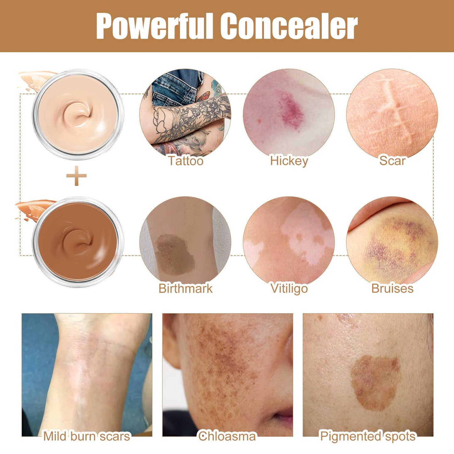 Tattoo-Cover-Up Concealer-Makeup Waterproof-Adjustable-Long-Lasting for-Tattoos-Scars-and-Other-Blemishes