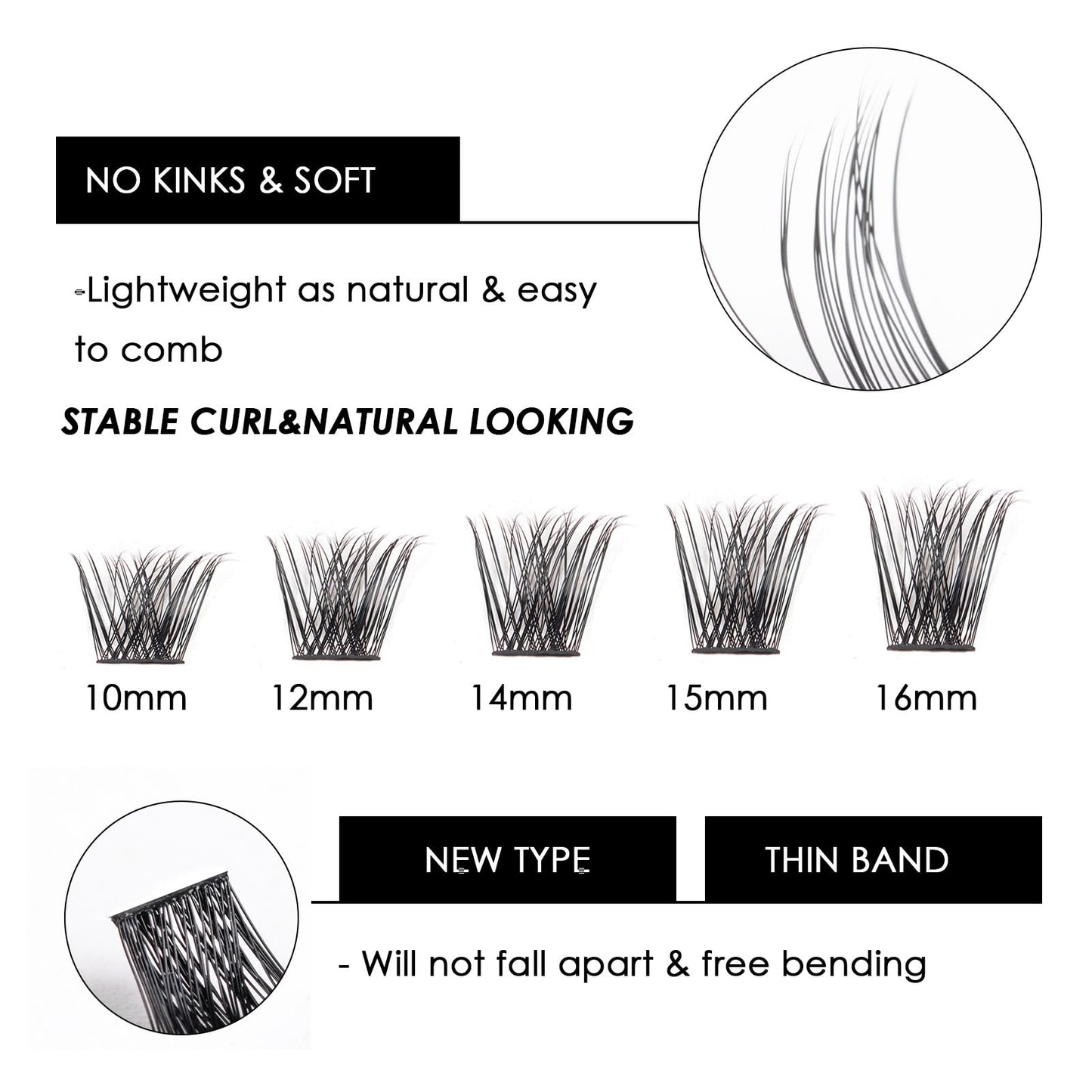 Lash Clusters 144 Pcs Individual Lashes Clusters Eyelash Extensions False Eyelashes DIY Wispy Fluffy Lash Extension Reusable False Eyelashes Natural Look Mix 10-16mm C D Curl-DM17