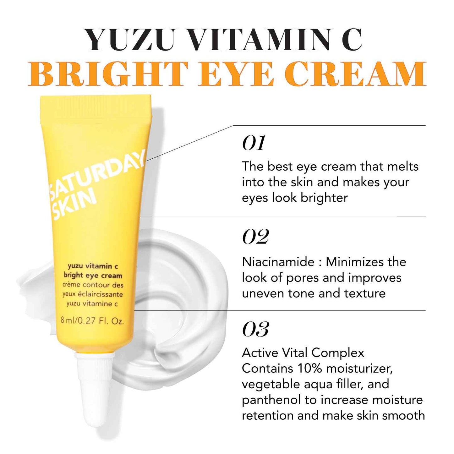Saturday Skin 3-Piece Skin Care Set Yuzu Vitamin C Sleep Mask Yuzu Vitamin C Bright Toner and Eye Cream Overnight Facial Masks Korean Beauty Best Vitamin C Skincare Set
