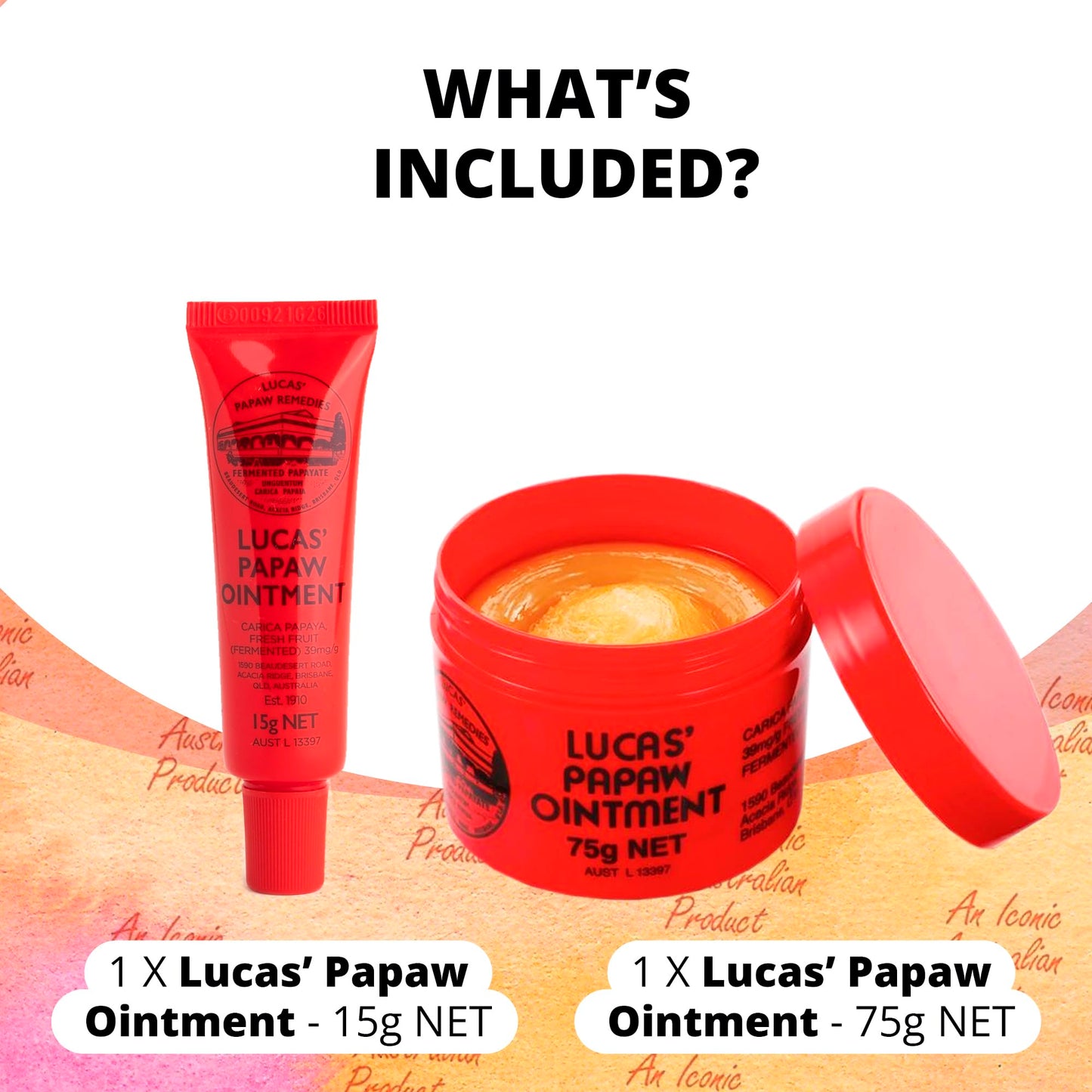 Lucas Pawpaw Lip Ointment, Lucas Pawpaw Cream, Lucas Pawpaw Ointment for Lips & Dry Skin - Unique All Skin Types, All Gender- Any Season Gift Pack with 75g and 15gr Pawpaw Balm