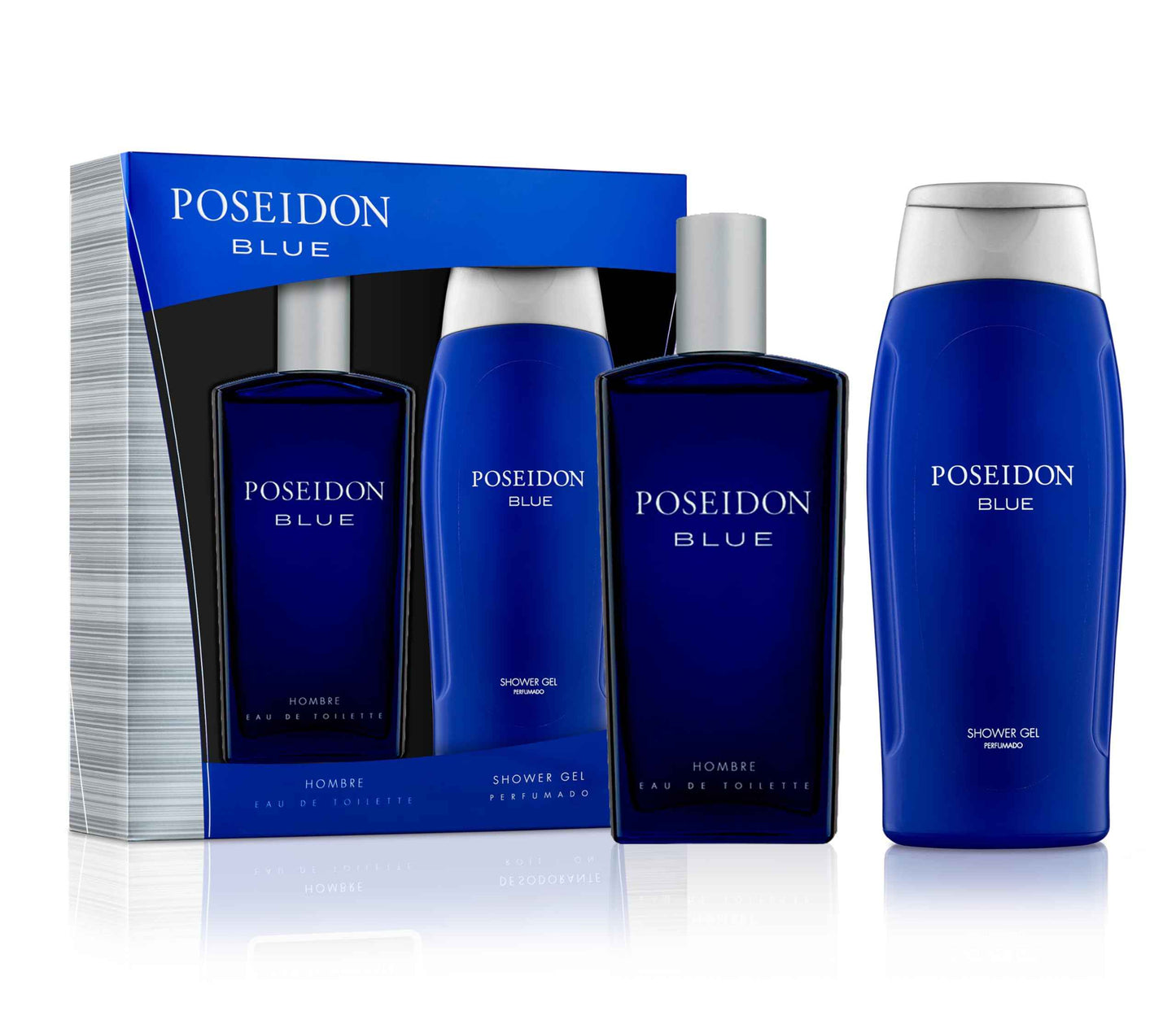 Instituto Español Poseidon Blue Men’s Gift Set, Invigorating Citrus and Aromatic Notes, Fresh Eau de Toilette Spray 3.4 fl oz and Shower Gel 8.45 fl oz
