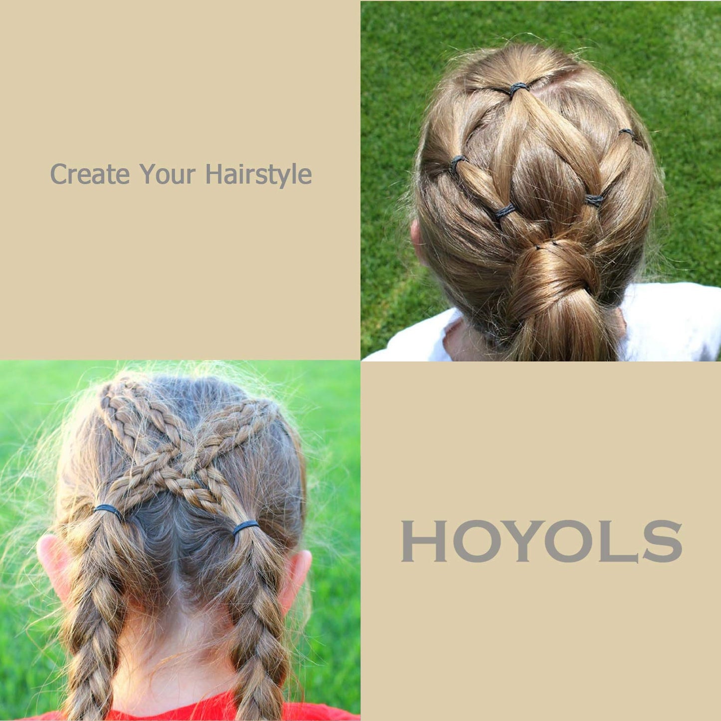 Hoyols Small Hair Elastics Brown, Premium Plastic Girls Hair Ties Strong Flexible Rubber Bands Tiny Mini Polybands Hair Bands for Women Kids Baby Bulk 1000 Count TPR (Dark Brown)