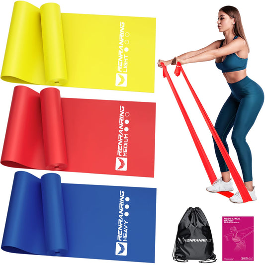 Resistance Bands for Working Out, Exercise Bands for Physical Therapy, Stretch, Recovery, Pilates, Rehab, Strength Training and Yoga Starter Set