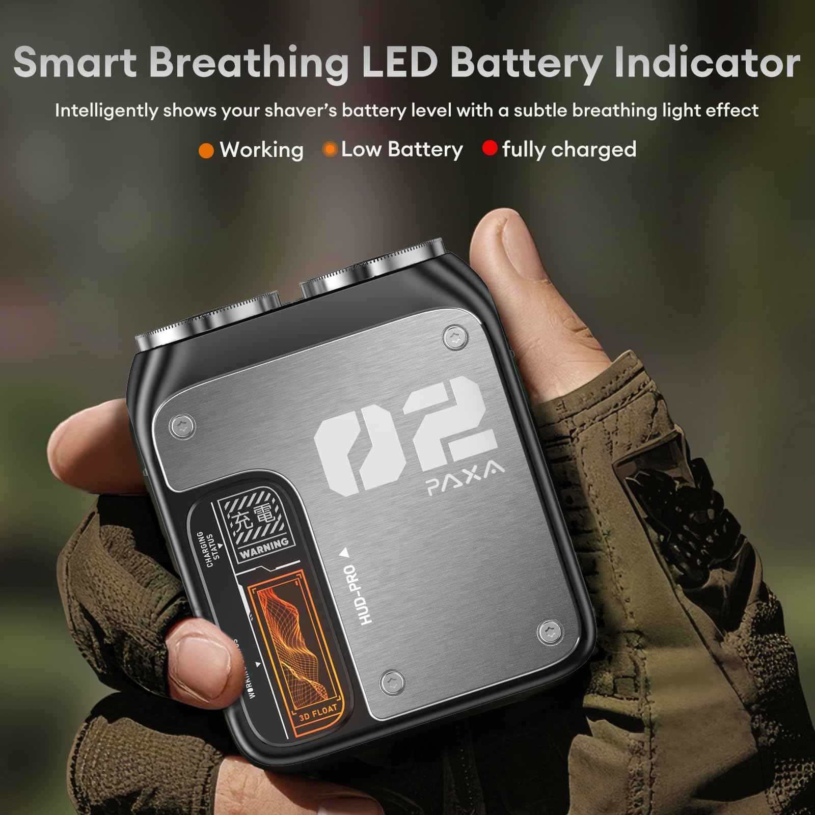 PAXA Mini Electric Shaver for Men,9000Rpm Electric Razor for Men,Magnetic Dual-Head Rotary Pocket Shaver IPX7 Waterproof Wet & Dry for Shaving Face,USB-C Rechargeable for Home,Car,Travel(Gray)