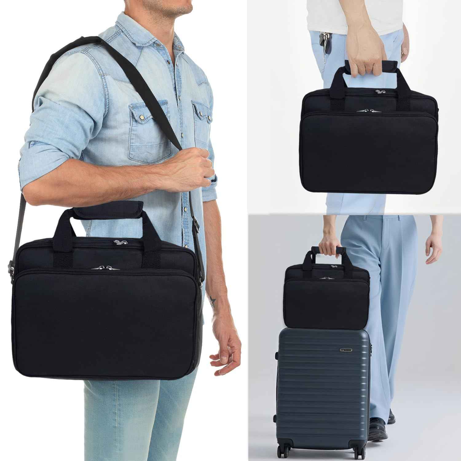 Barber Tool Bag, 13.9 * 3.94 * 11.02in Travel Case for Hair Clippers Hair Trimmer Storage Organizer Portable Clipper Case Barber Supplies Organizer Bag for Combs Clipper guards Men Razor Guard