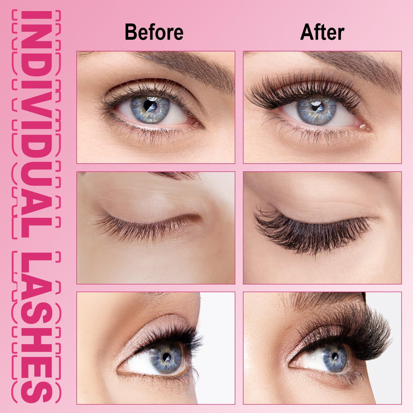 Lash CIusters 320Pcs Individual Lashes 3D Fluffy Cluster Lashes Natural Look Eyelash Clusters Faux Mink Wispy Lashes 30D+40D-D Mixed DIY Lash Extension (3D Fluffy-30D+40D-D,12-18mix)