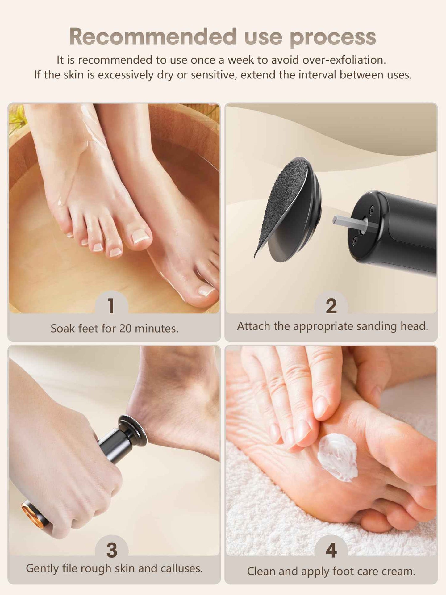 KIUCID Electric Foot Callus Remover - 2 in 1 Cordless Electric Foot File Nail Grinder,Electric Callus Remover for Feet with 3 Modes,Dry Skin Remover for Feet (Black)