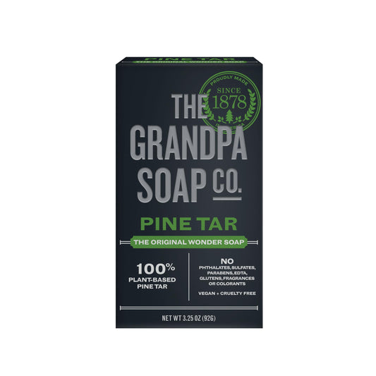 Pine Tar Bar Soap by The Grandpa Soap Company | The Original Wonder Soap |Vegan, 3-in-1 Cleanser, Deodorizer & Moisturizer | 3.25 Oz.