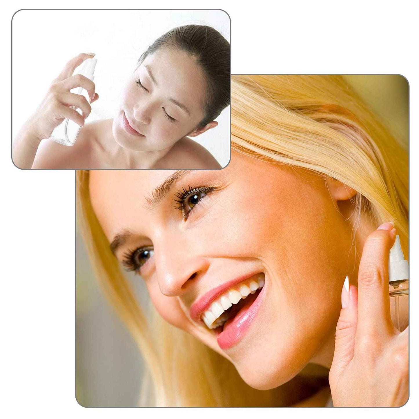 APACALI 50pcs 2 Oz Clear Fine Mist Spray Bottles, Reusable, Leak-Proof, Mini Travel Empty Spray Bottles for Perfume, Plant, etc. (60ml)