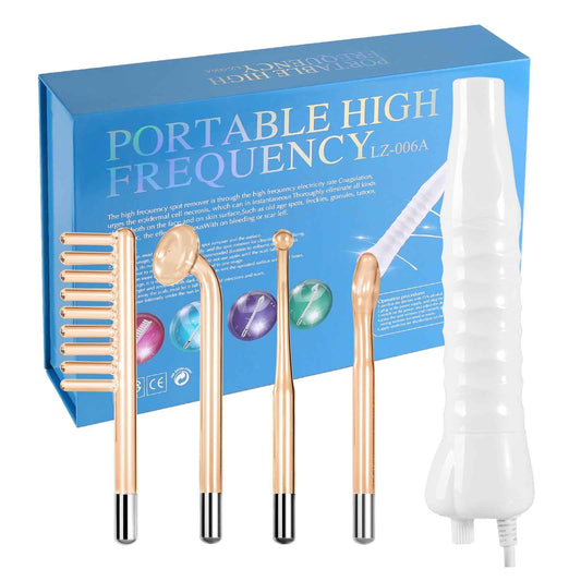 High Frequency Facial Machine-Portable Handheld Skin Therapy Wand High Frequency for Hair with 4 Different Tubes