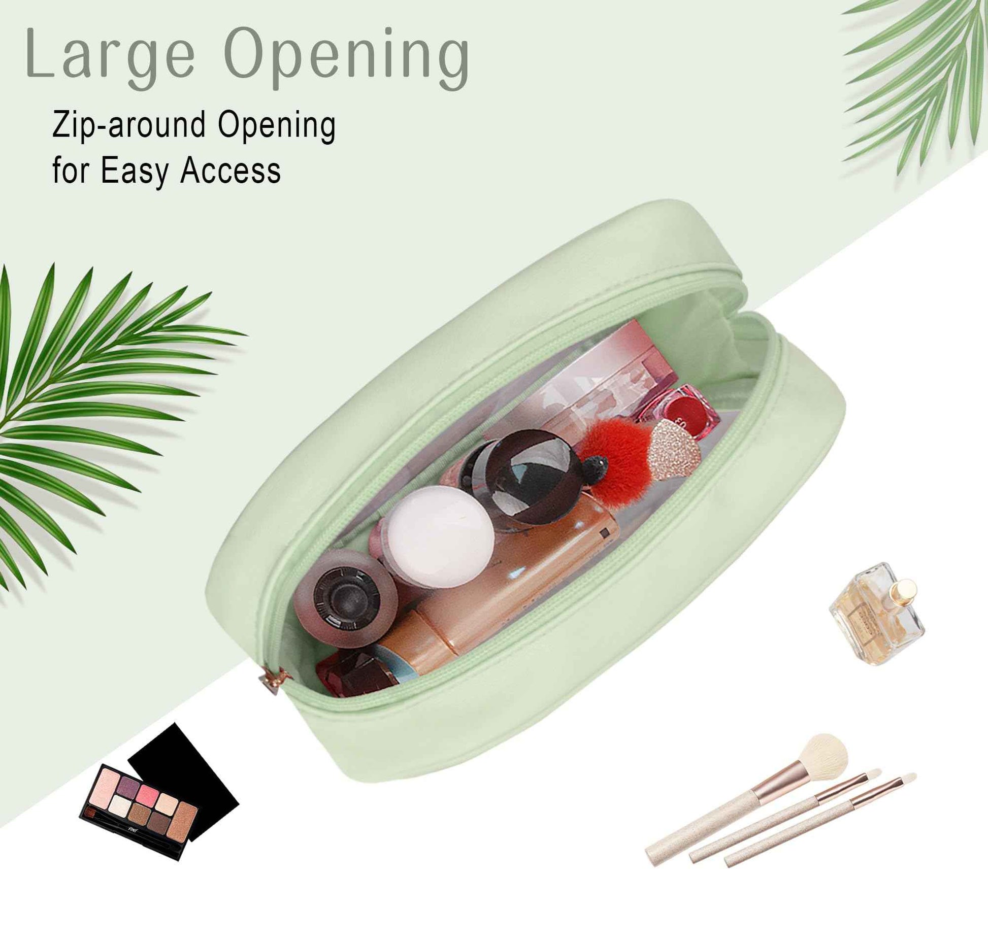 Ebbniur TSA Toiletry Bag Clear Makeup Bag Travel Essentials Cosmetic Bag for Men and Women Green 2Pcs