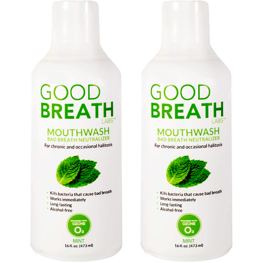 Goodbreath Mouthwash - Mint Mouth Rinse for Chronic Halitosis - New Ozone Technology Oral Rinse - Halitosis Treatment & Bad Breath Neutralizer - Mouthwash for Gum Diseases - Alcohol-Free | 2 Pack