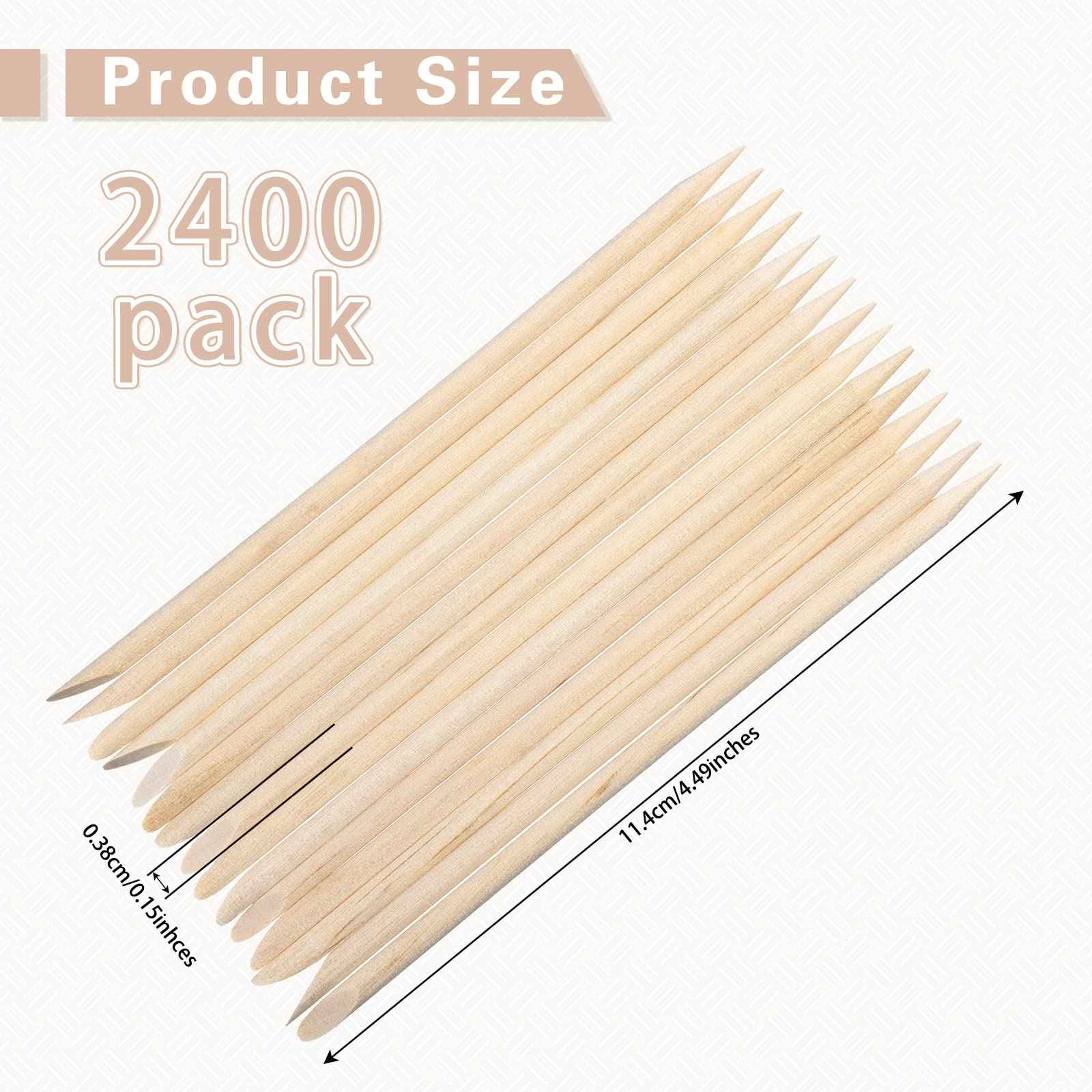 Mini Wooden Wax Applicator Sticks for Eyebrow, Lip, Nose Hair Removal - Facial Spatulas for Smooth Skin at Home or Spa (2400 Pieces)