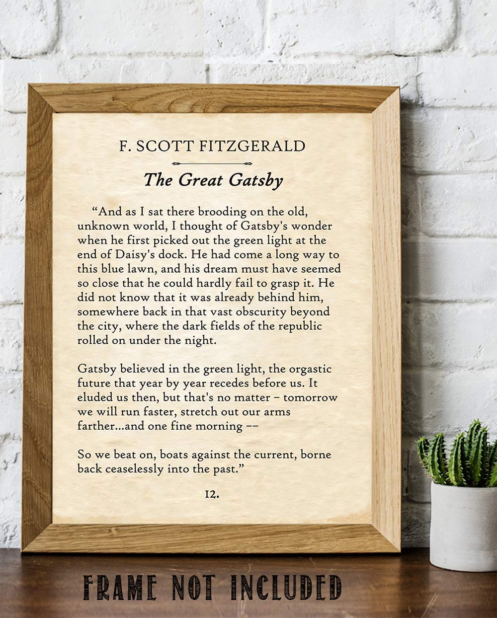 F. Scott Fitzgerald - The Great Gatsby - 11x14 Unframed Typography Book Page Print - Great Gift for Twentieth-Century Literature Fans Under $15?