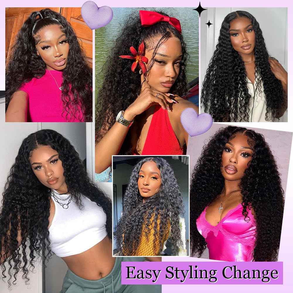 Water Wave Human Hair Bundles 14 Inch 12A Double Weft Wet and Wavy Bundles Human Hair Raw Bundles Human Hair Quick Weave Hair Bundles Natural Black