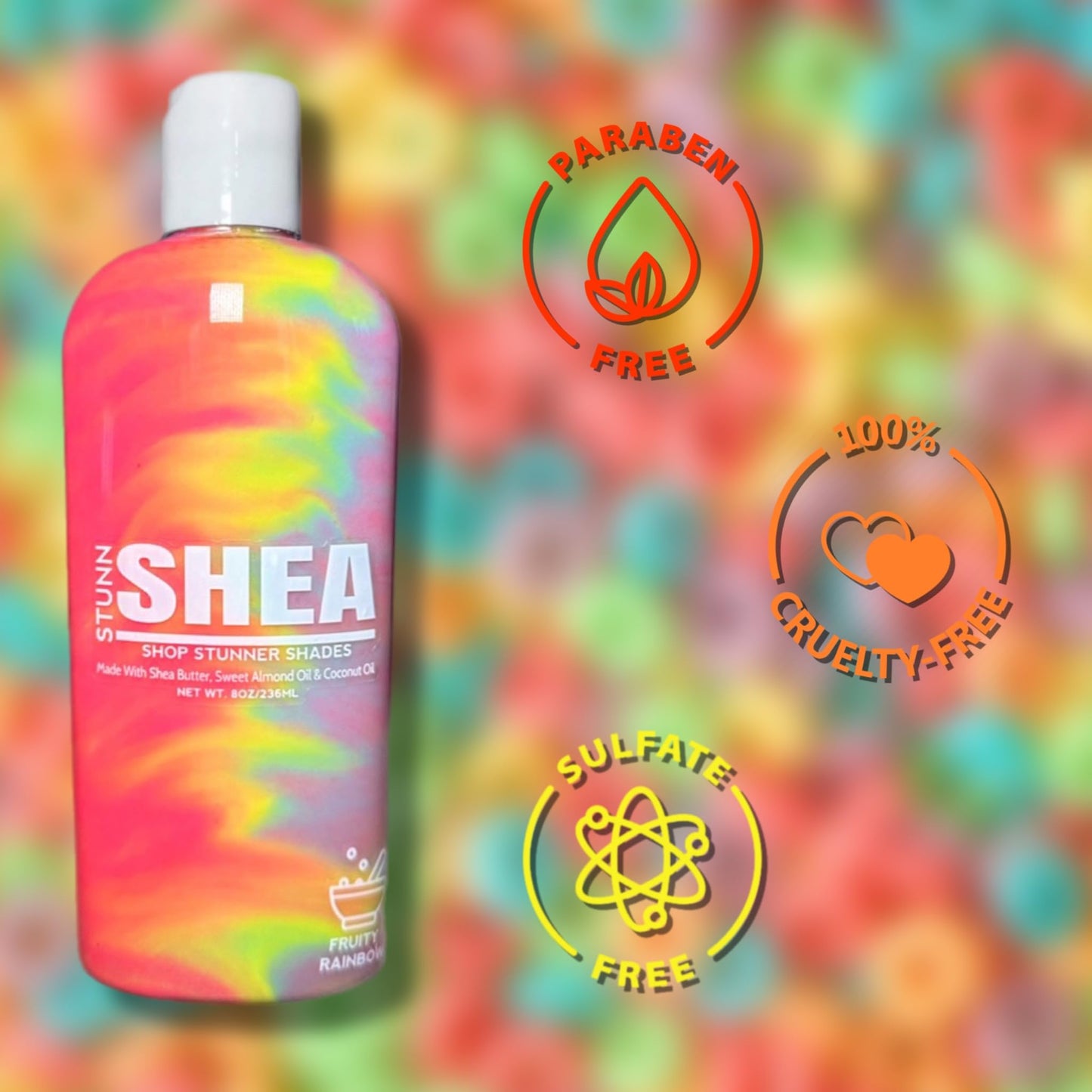 Shop Stunner Shades | Fruity Rainbow Nourishing Daily Moisturizering Body Lotion with Shea Butter. Lighweight and Smooth, 8 fl oz