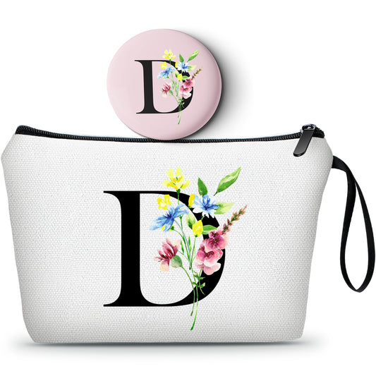 Women Gifts for Birthday,Unique Gifts for Women,Teenage Girl Gifts,Sister Gifts,Friends Gifts,Makeup Bag with Mirror,Birthday Gifts for Friends Female,Personalized Gifts,Christmas Gifts,Letter D