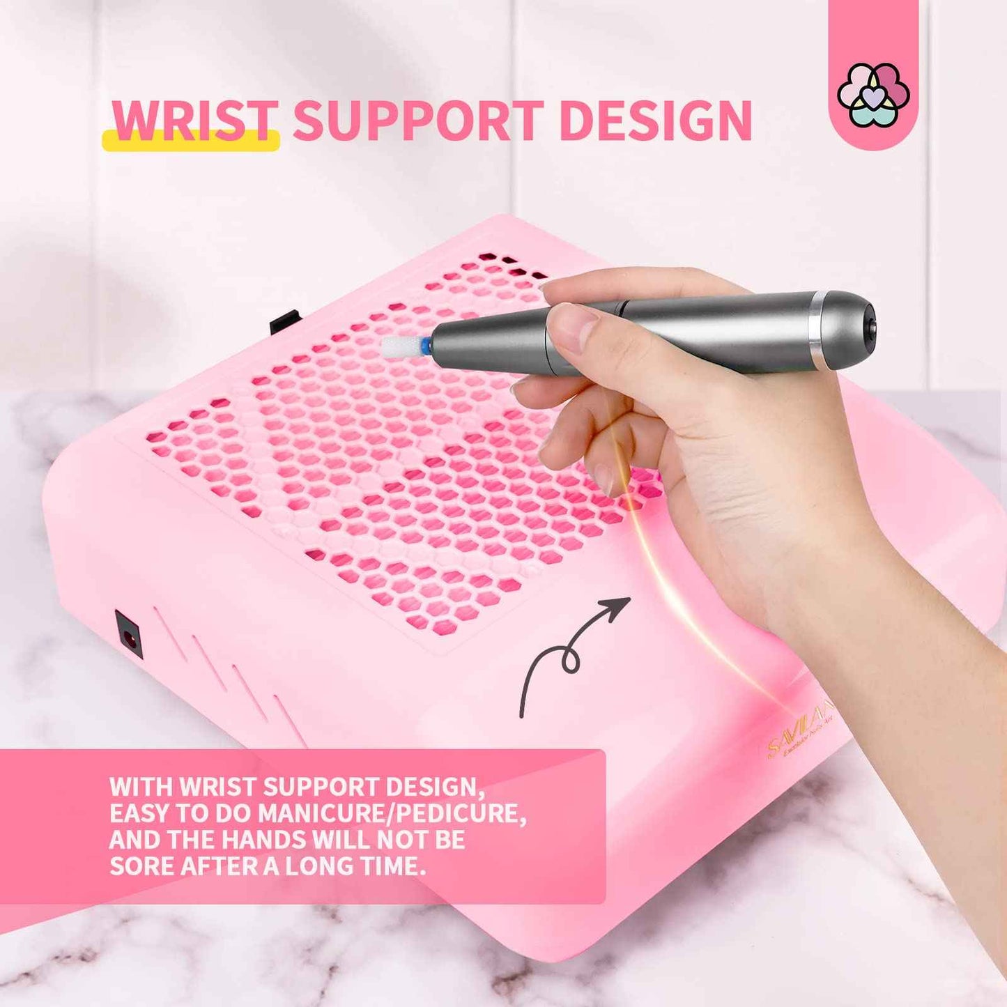 SAVILAND 80W Nail Dust Collector: New Pro - Superior Vacuum Machine Ultimate Upgrade Dust Collector Nail Tech Enhanced Quiet & Clean Efficiency Nail Salon or Home DIY Manicure Beginners Friendly