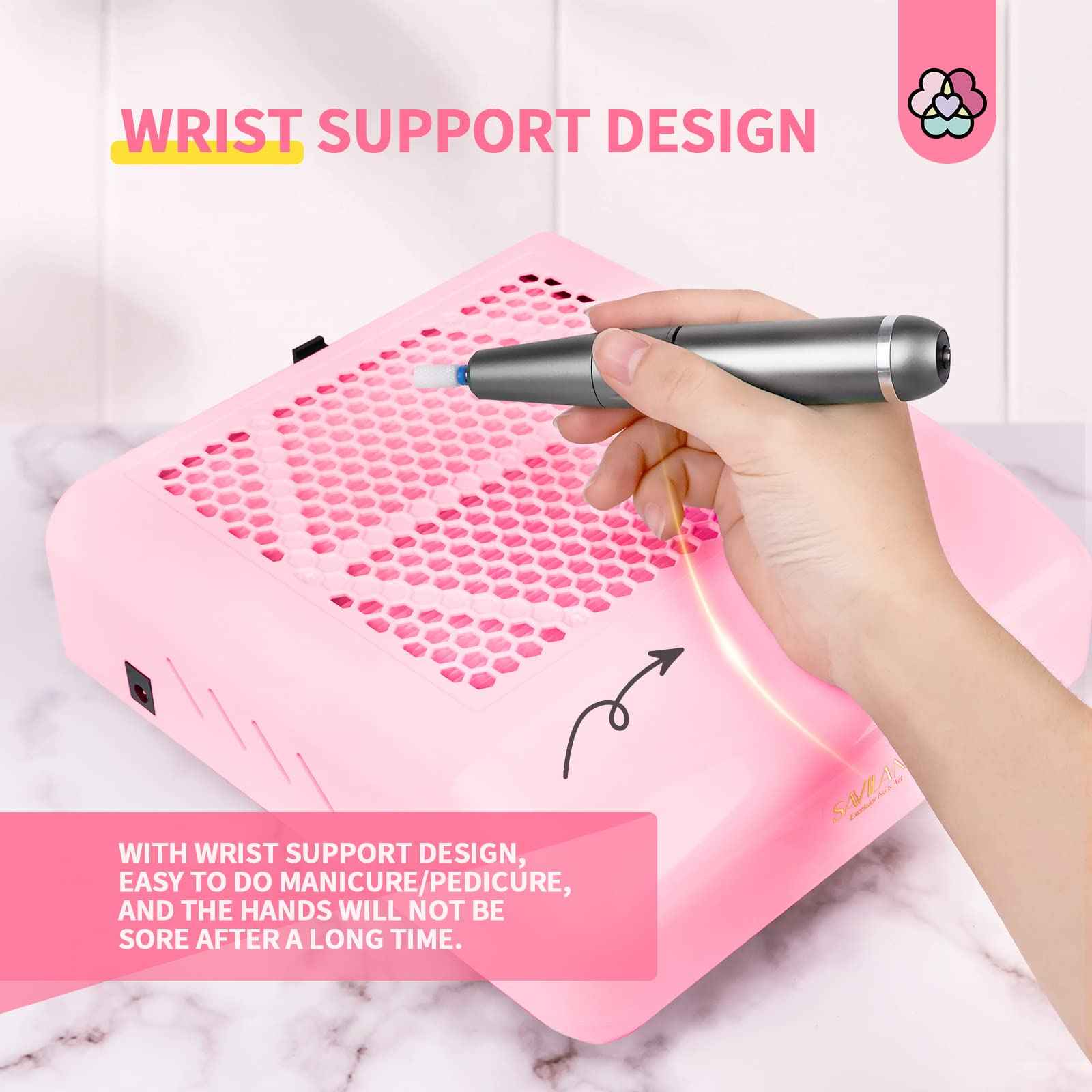 SAVILAND 80W Nail Dust Collector: New Pro - Superior Vacuum Machine Ultimate Upgrade Dust Collector Nail Tech Enhanced Quiet & Clean Efficiency Nail Salon or Home DIY Manicure Beginners Friendly