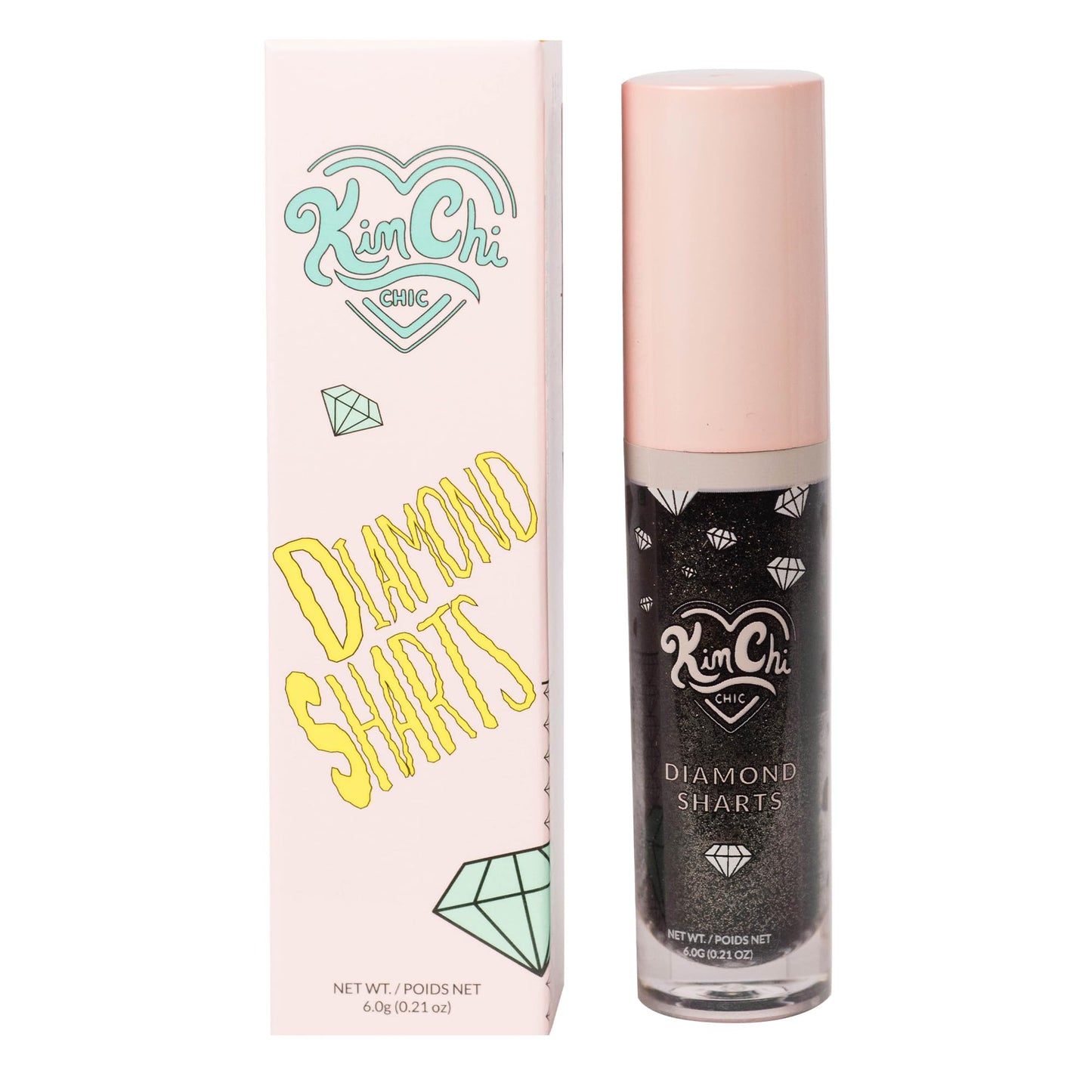 Kimchi Chic Beauty Diamond Sharts Liquid Glitter Eyeshadow, Cream Eyeshadow and Body Glitter Makeup, 0.21 fl oz - Black Out