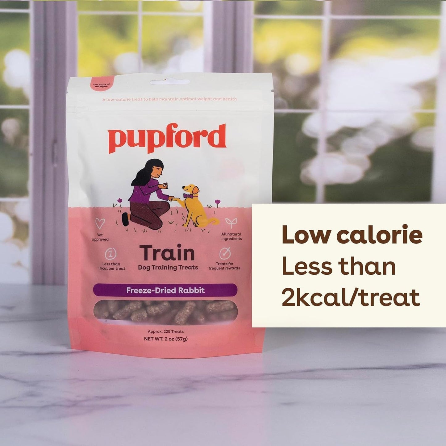 Pupford Freeze Dried Training Treats for Dogs & Puppies, 225+ Two Ingredient Bites (Rabbit, 2 oz)