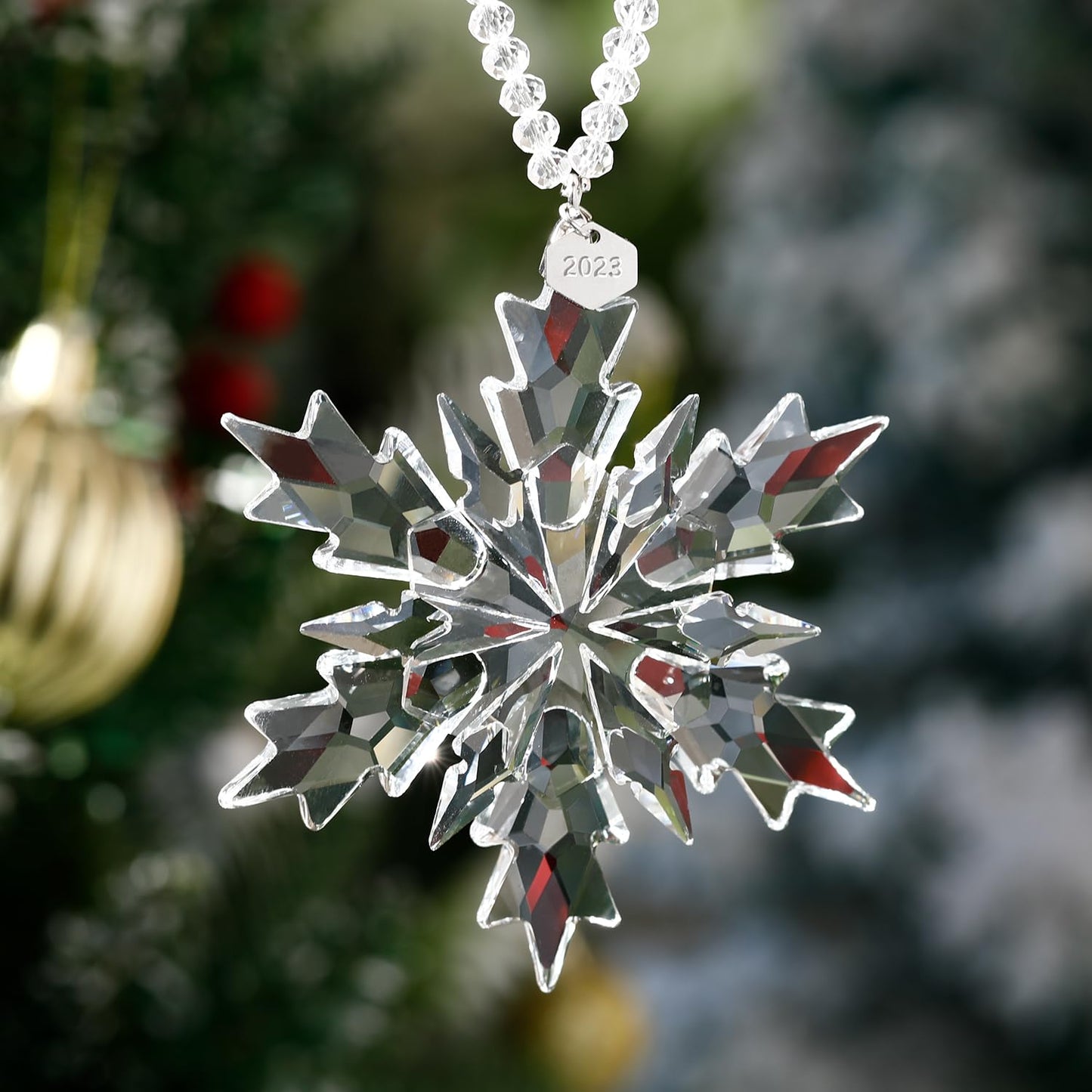 2023 Annual Limited Edition Ornament Crystal Snowflake Christmas Tree Hanging Pendant for Loved One (Clear 2023)